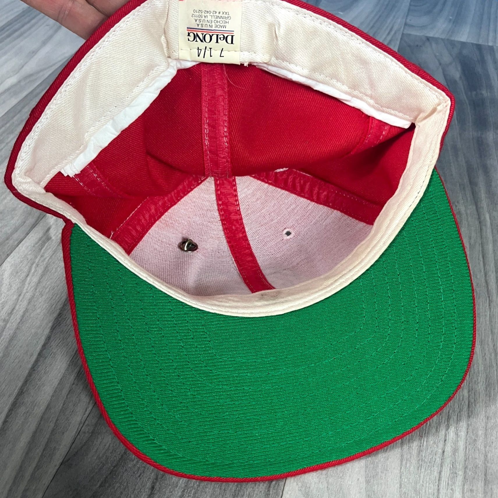 Vintage Vtg Ferris State University Bulldogs Hat Cap Red Fitted Size 7 1/4 Size ONE SIZE - 4 Thumbnail