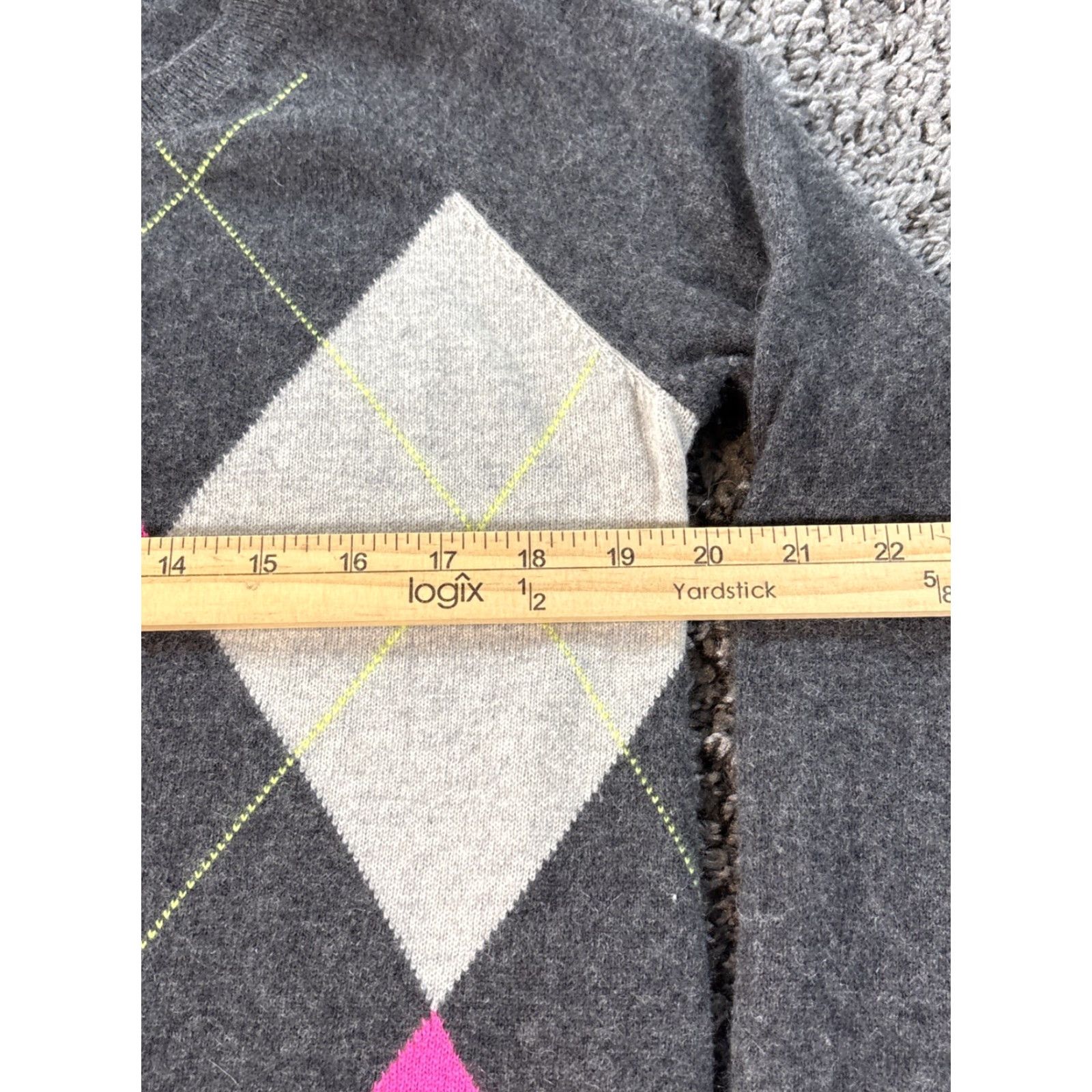 Apt. 9 Apt 9 Womens Sweater Pullover Argyle Cashmere Black L Preppy Knit Casual Fall Winter Spring Mens? Size L / US 10 / IT 46 - 3 Thumbnail