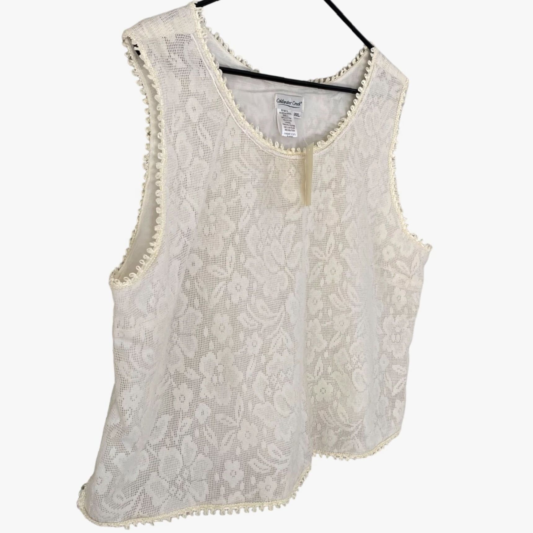 Coldwater Creek Coldwater Creek Tank Womens Size XXL Sleeveless Eyelet Top Floral Lace Shell New Size XXL / US 16-18 / IT 52-54 - 3 Thumbnail