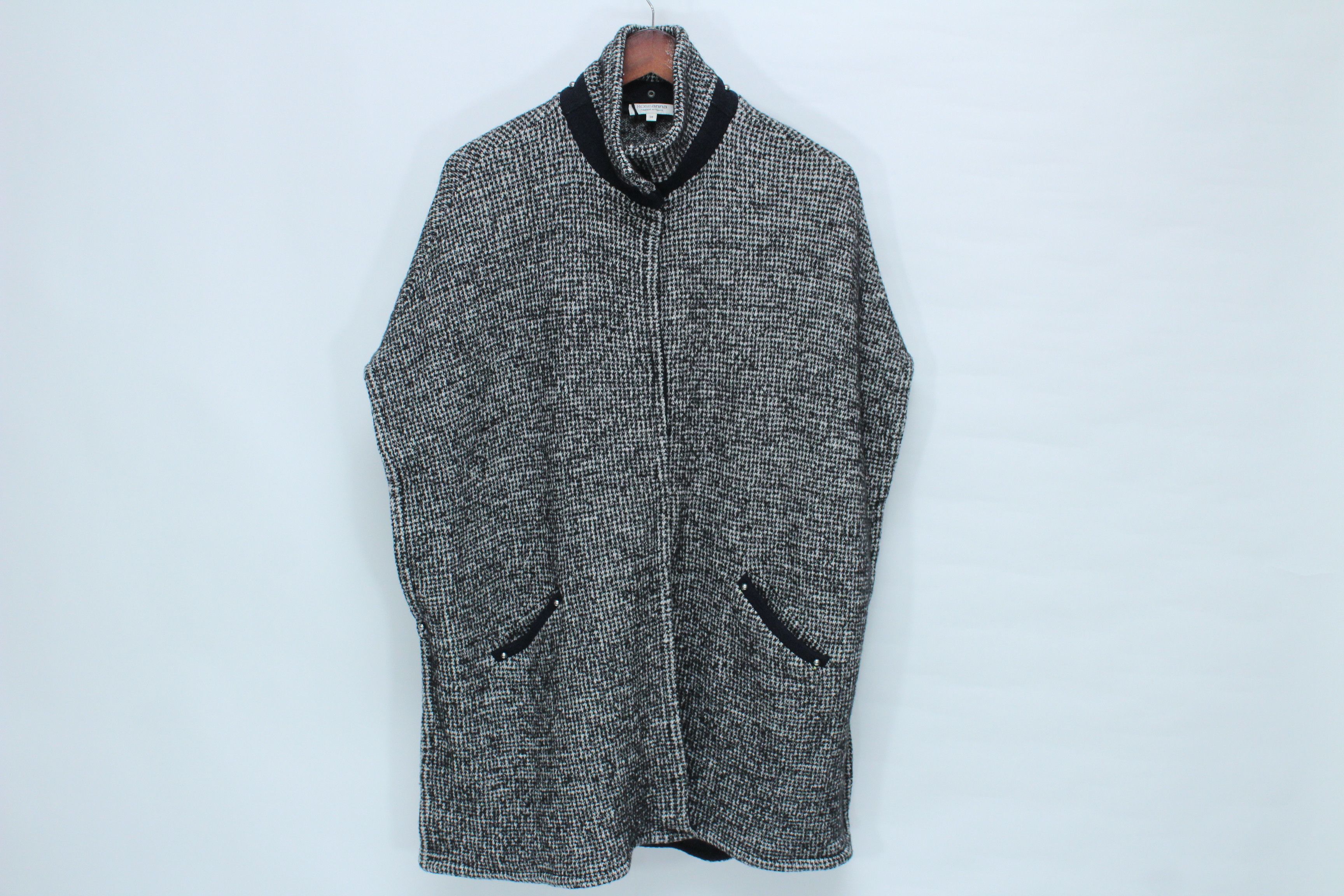 Vintage Roseanna Paris Oversized Melange Wool Knit Poncho Coat Size S / US 4 / IT 40 - 2 Thumbnail