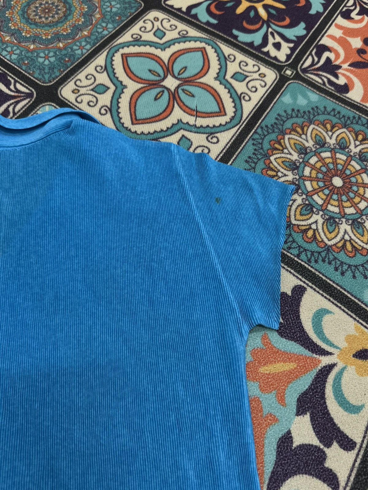 Pleats Please Issey Miyake Pleats Please Issey Miyake Neon Blue Polo Style Shirt Size US M / EU 48-50 / 2 - 16 Thumbnail