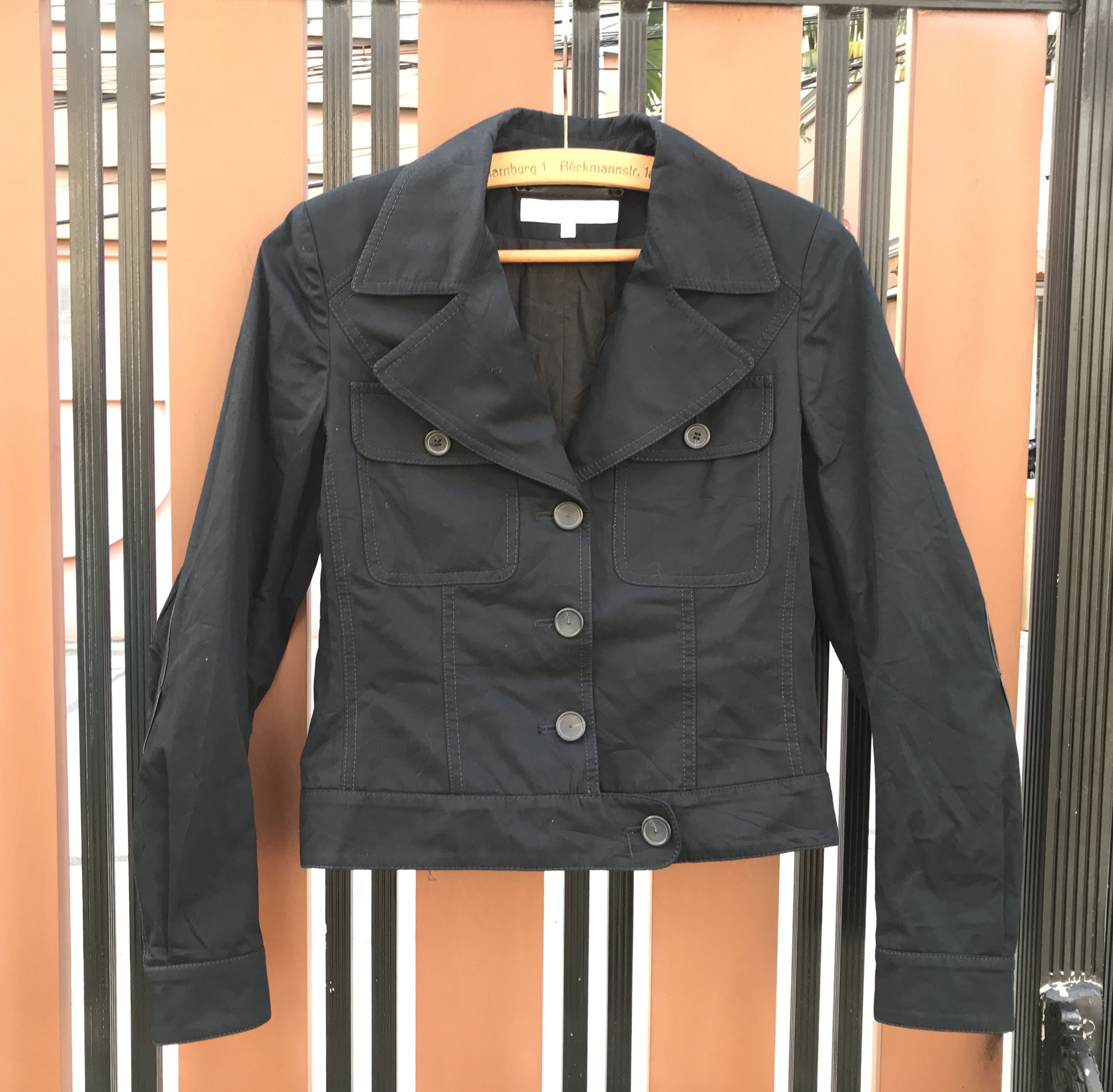 Veronique Branquinho (J164) Veronique Branquinho Black Leather Elbow Patch Jacket Size XS / US 0-2 / IT 36-38 - 1 Thumbnail