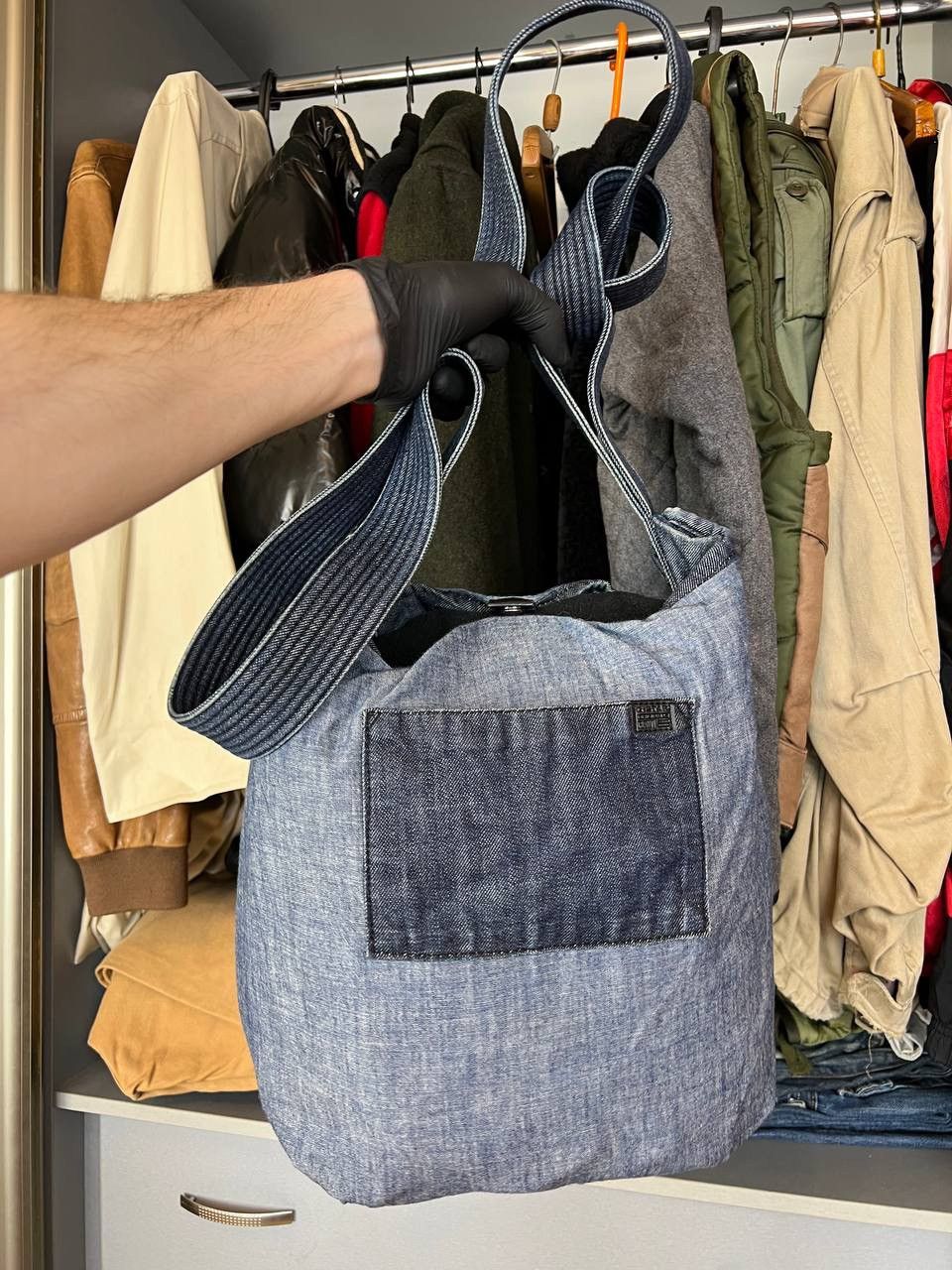 Avant Garde G-STAR RAW Denim Tote Bag Distressed Style Y2K
