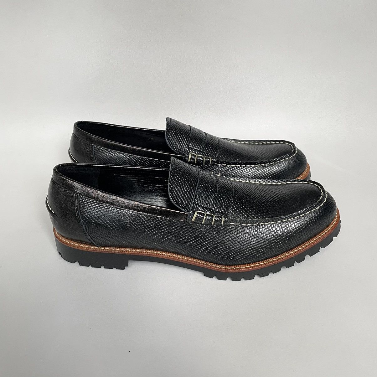 Comme des Garcons Commando Sole Textured Leather Loafers Size US 12 / EU 45 - 4 Thumbnail