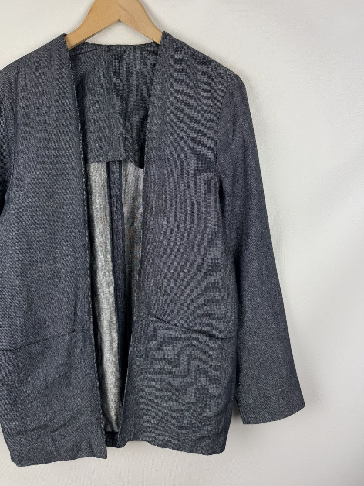 Cos Cos Avant-Garde Lagenlook Cotton / Linen Open Front Jacket Size XL / US 12-14 / IT 48-50 - 3 Thumbnail