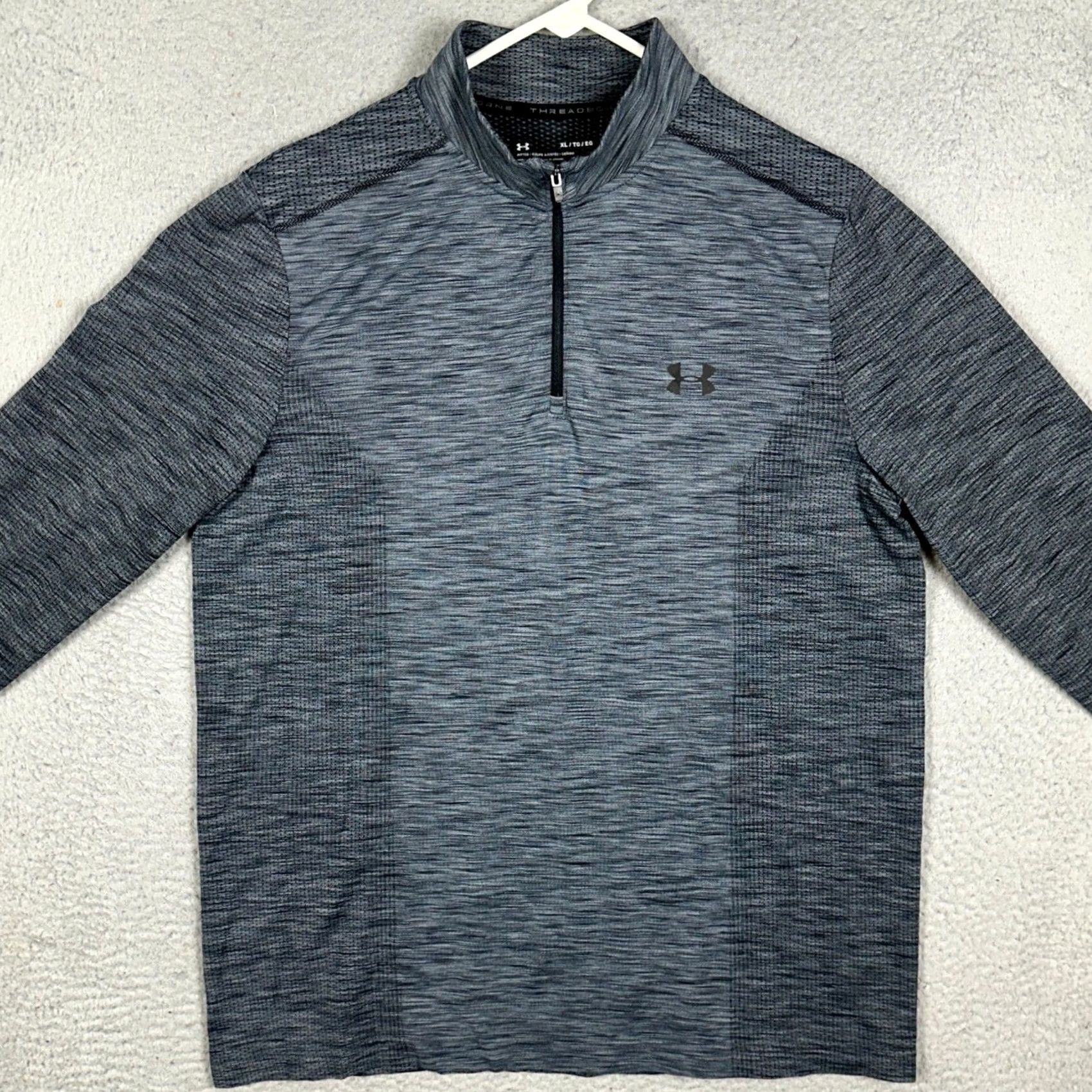 Under Armour Under Armour Sweatshirt Mens XL Gray HeatGear Threadborne Quarter Zip Fitted EUC Size US XL / EU 56 / 4 - 3 Thumbnail