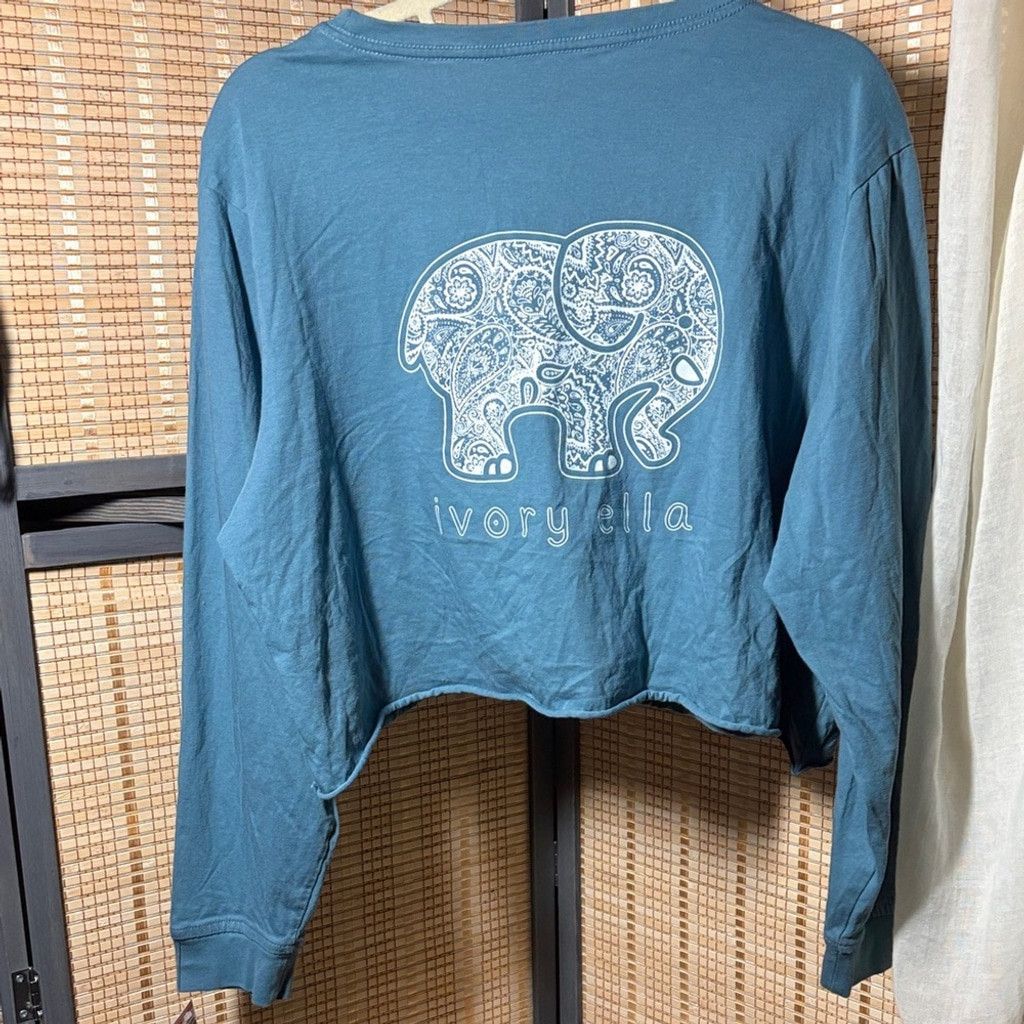 Other Ivory Ella Teal Cropped Graphic Long sleeve Tee XXL Size XXL / US 16-18 / IT 52-54 - 1 Thumbnail