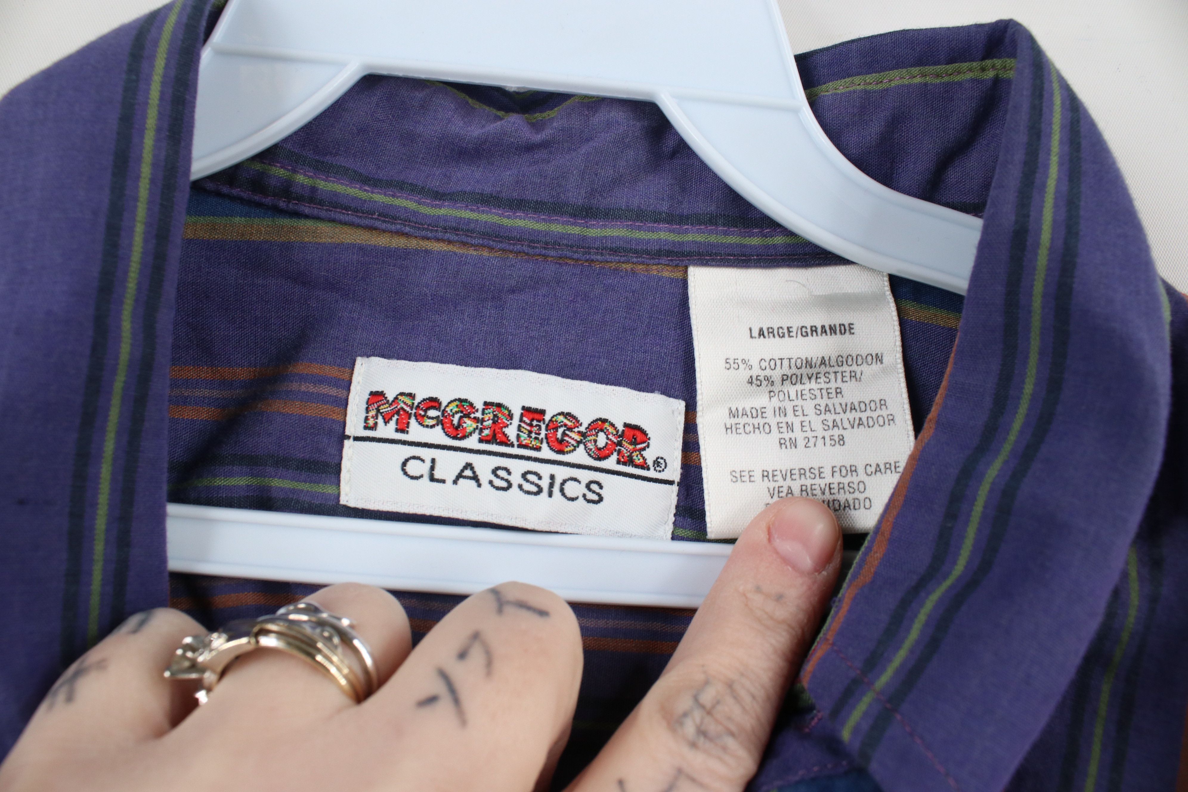 Vintage Vintage 90s Streetwear Block Collared Button Down Shirt Size US L / EU 52-54 / 3 - 7 Thumbnail