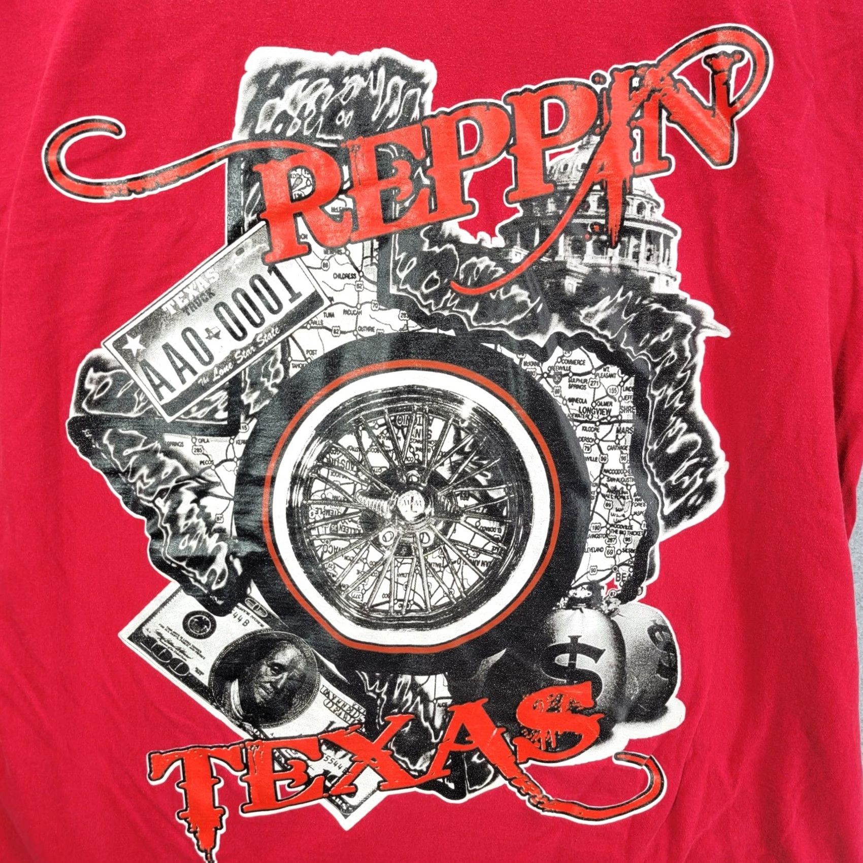 Vintage DR Dream USA Men’s Shirt XL reppin texas Shirt XL Red Cotton Short Sleeve Athletic Shirts Mens Size US XL / EU 56 / 4 - 2 Thumbnail