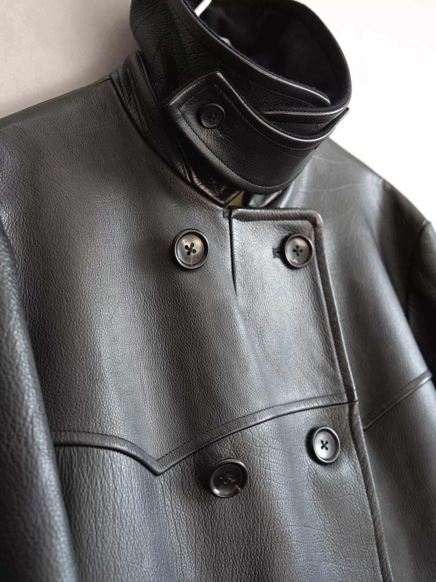 Yohji Yamamoto Yohji Yamamoto 22AW DB Buffalo Leather Jacket Size 2 Size US M / EU 48-50 / 2 - 3 Thumbnail