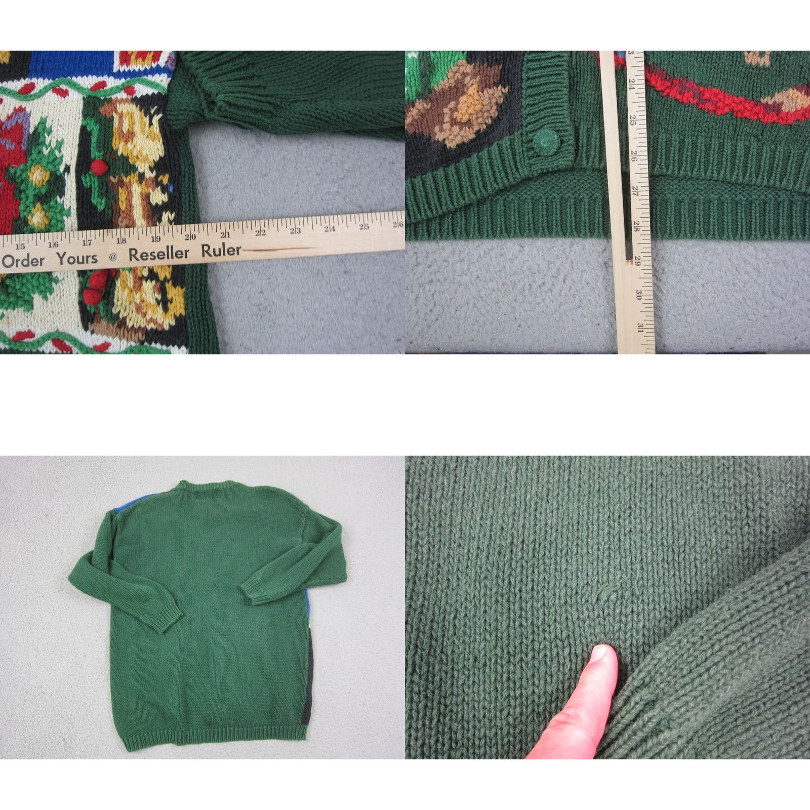 Vintage VINTAGE Heirloom Collectibles Cardigan Womens M Green Christmas Holiday 90s Sweater Size M / US 6-8 / IT 42-44 - 8 Thumbnail