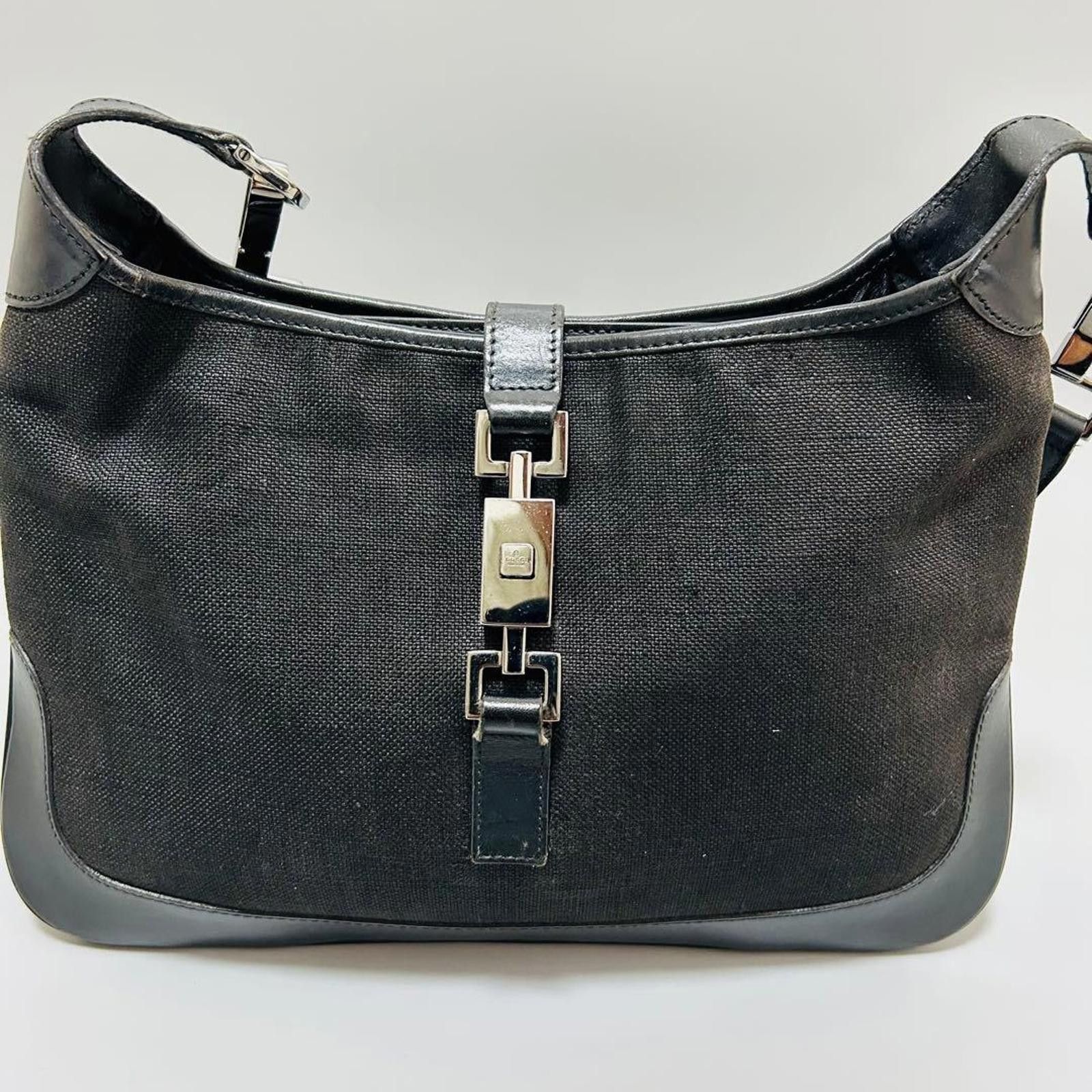 Gucci Gucci - Black Canvas Leather Shoulder Bag Size ONE SIZE - 2 Thumbnail
