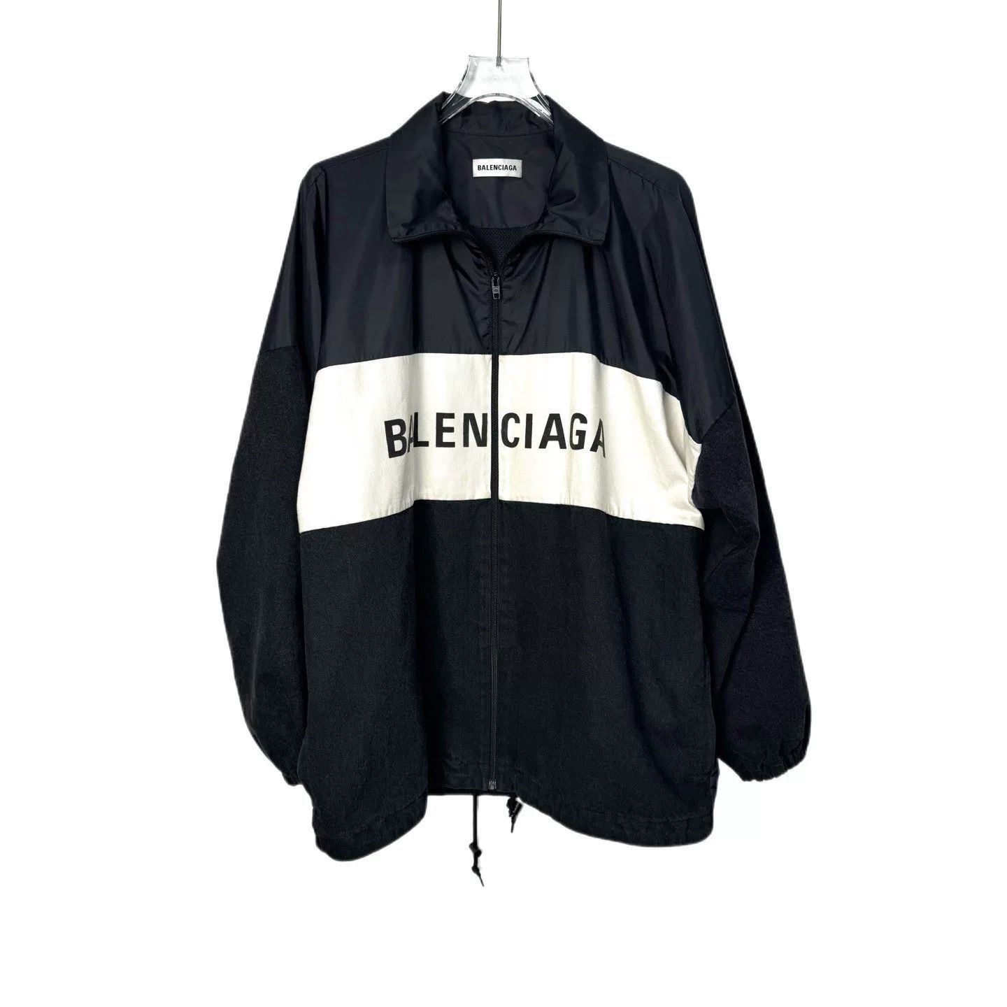 Balenciaga Black White Letter Trench Coat