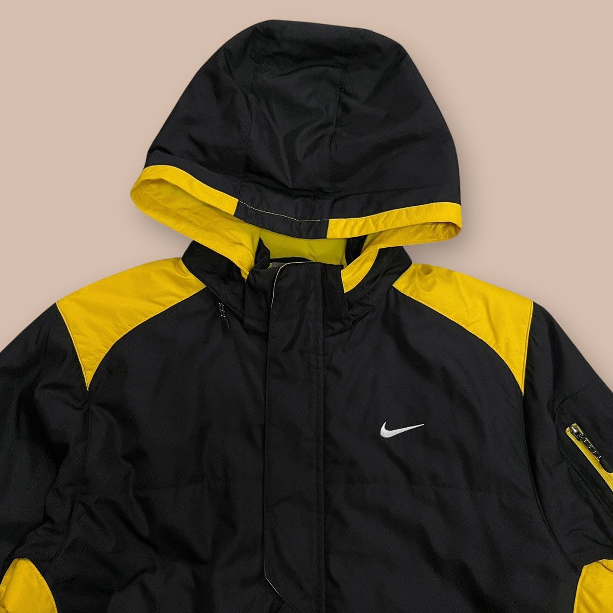 Nike OG 2000's Nike Fit Storm Black&Yellow Hoodie Size US L / EU 52-54 / 3 - 5 Thumbnail