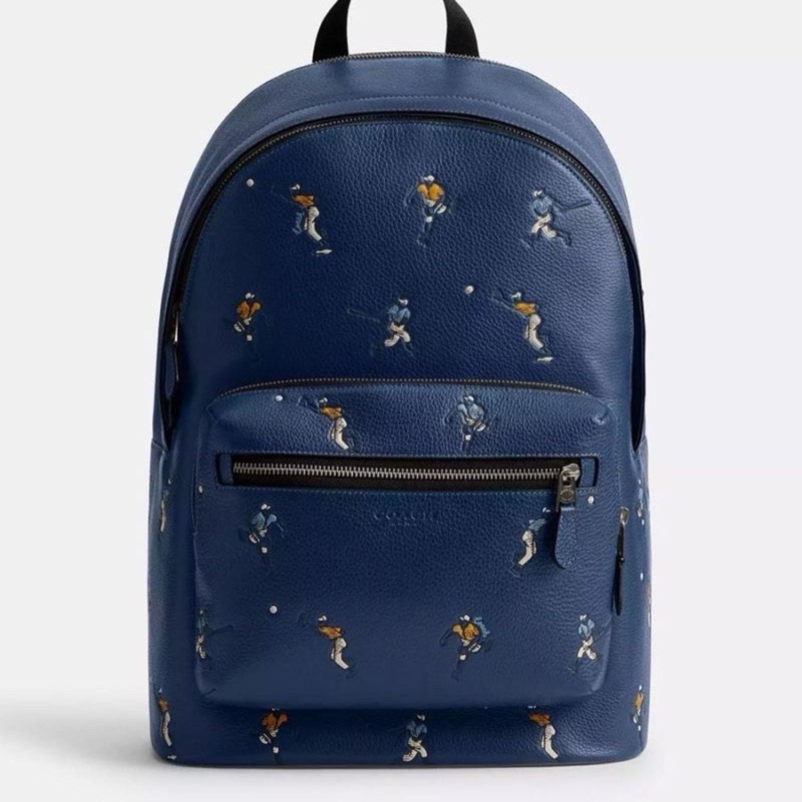 Coach NWT Coach Men’s West Backpack Baseball CAX47 Deep Blue Multi Size ONE SIZE - 7 Thumbnail