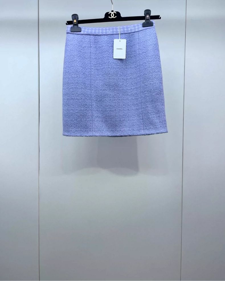 Chanel Chanel 24A purple tweed skirt 2504-Nextarrow Size 42" / US 20 - 1 Thumbnail