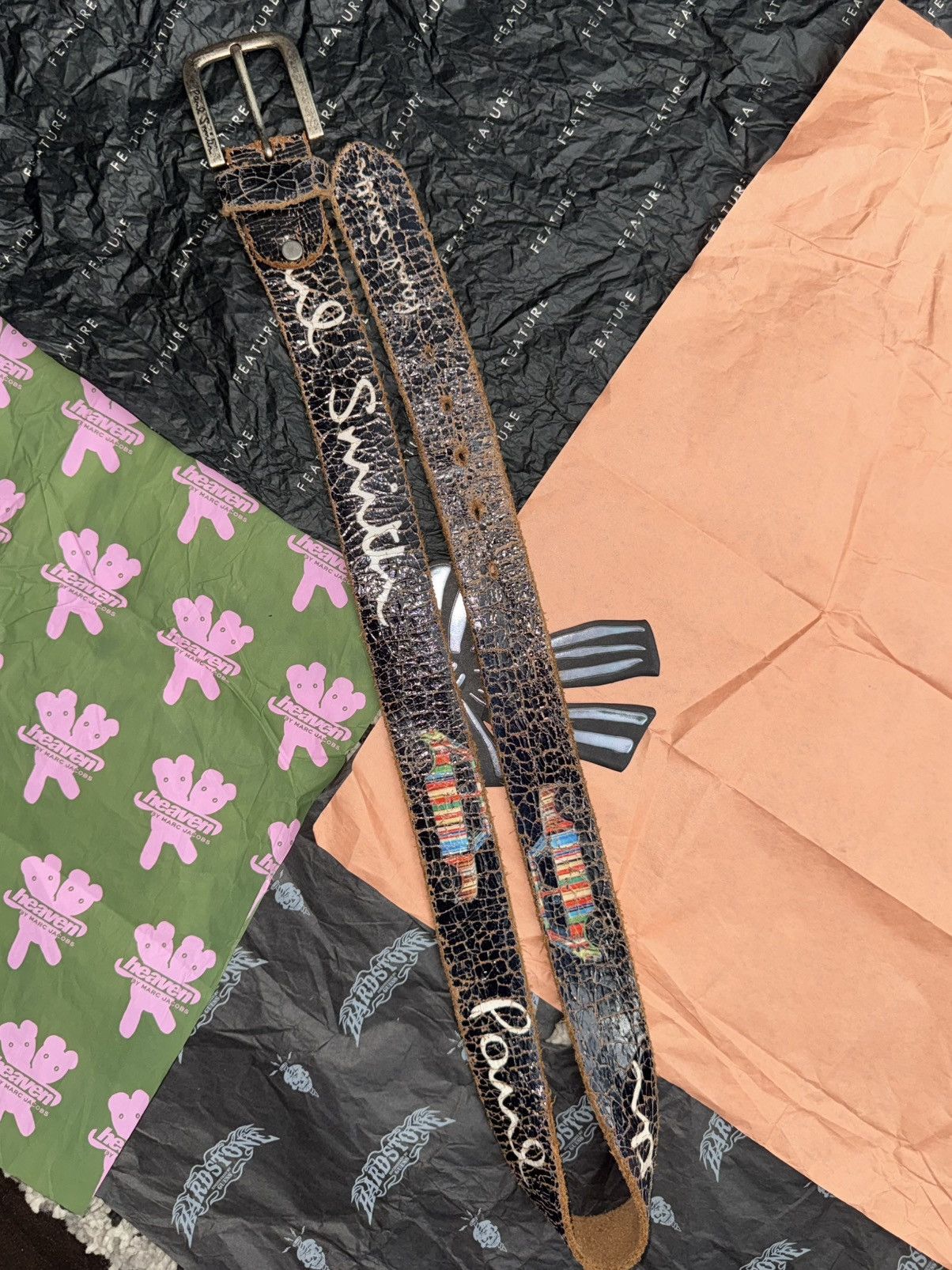 Paul Smith Paul Smith Vintage Paint Cracking Belt Size 34 - 4 Thumbnail