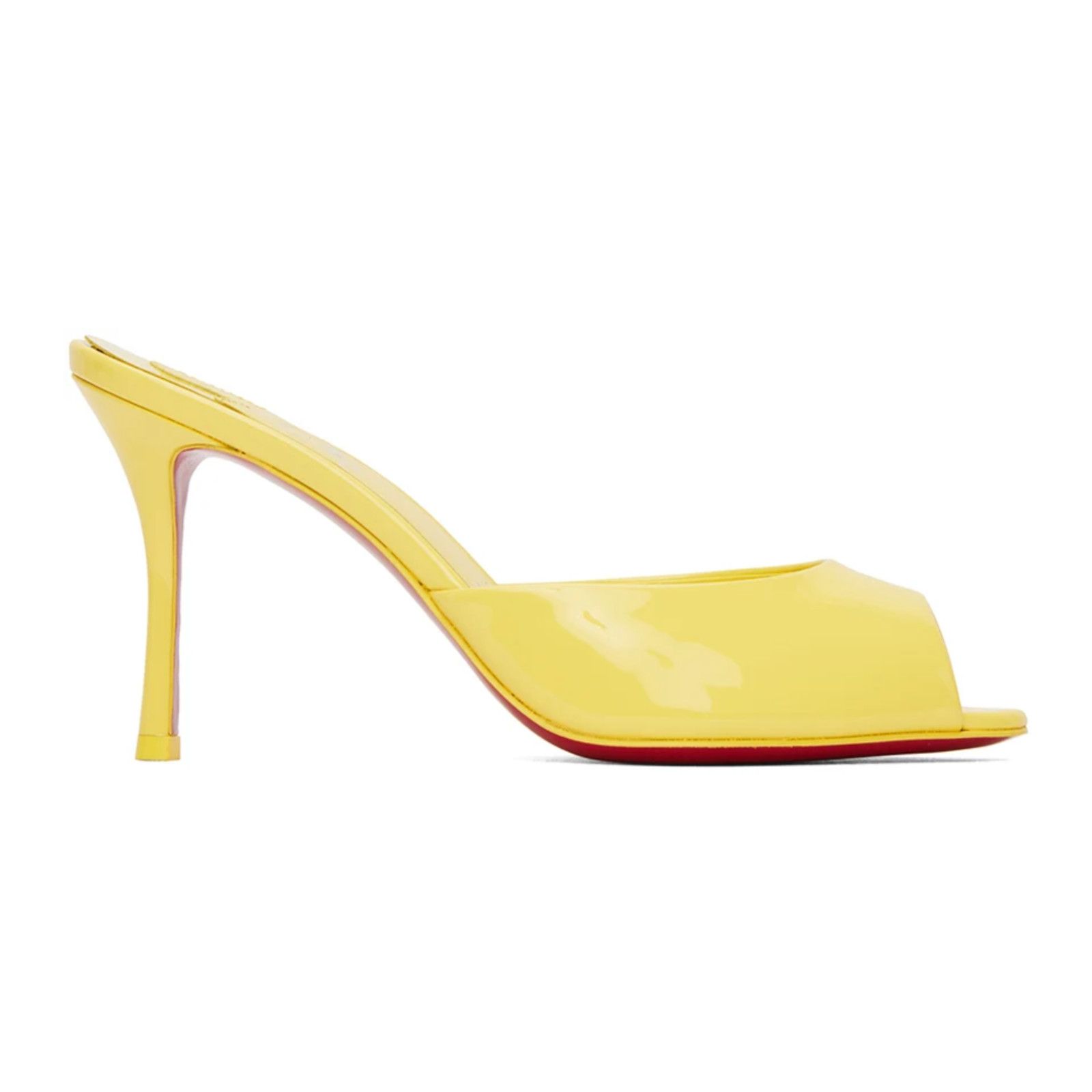 Christian Louboutin Me Dolly 85 Piou Yellow Backless Sandal Mule Heel Pump 37.5 Size US 7.5 / IT 37.5 - 1 Thumbnail