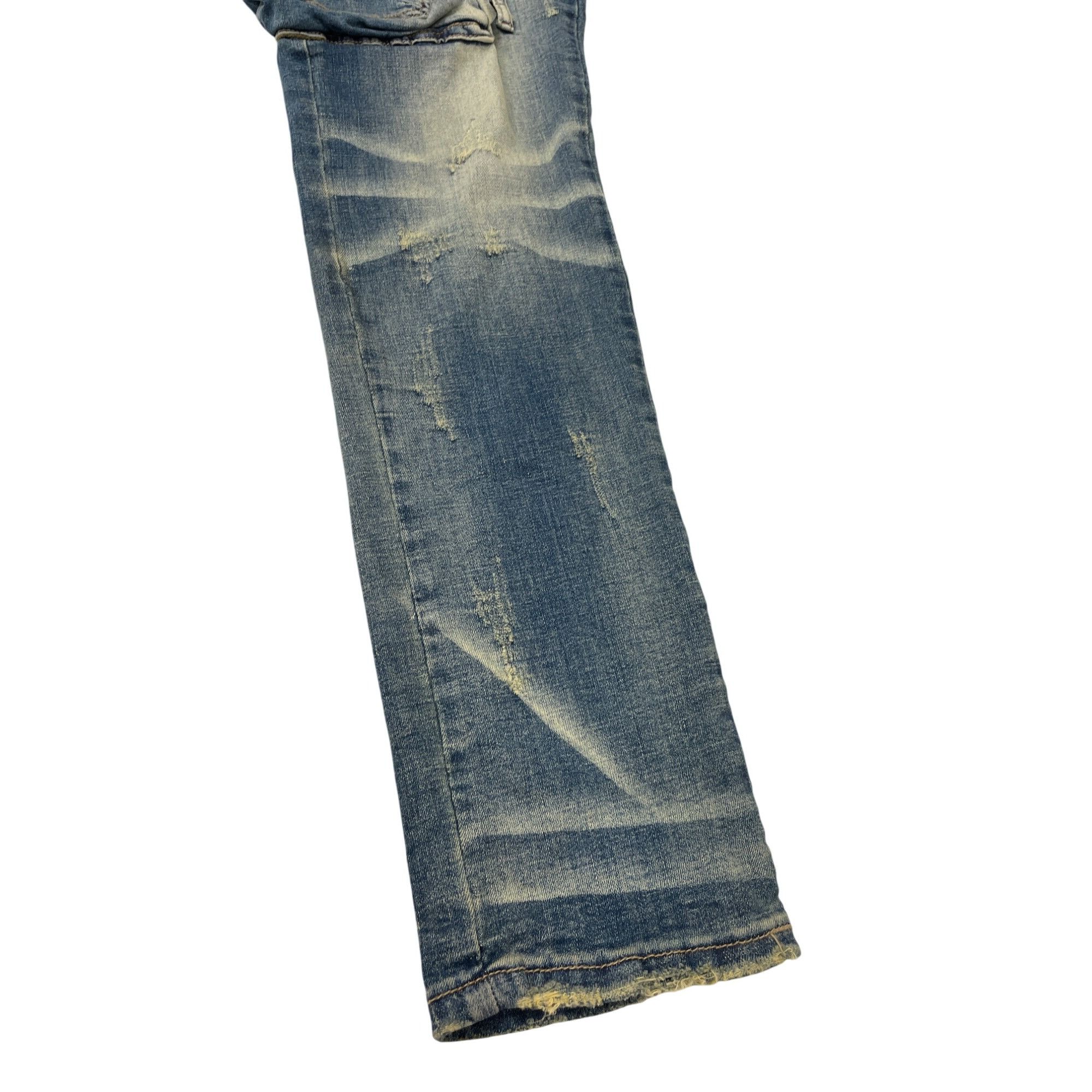 Other Industrial Indigo Mens Blue Distressed Cargo Jeans Pants Siz Size US 38 / EU 54 - 11 Thumbnail