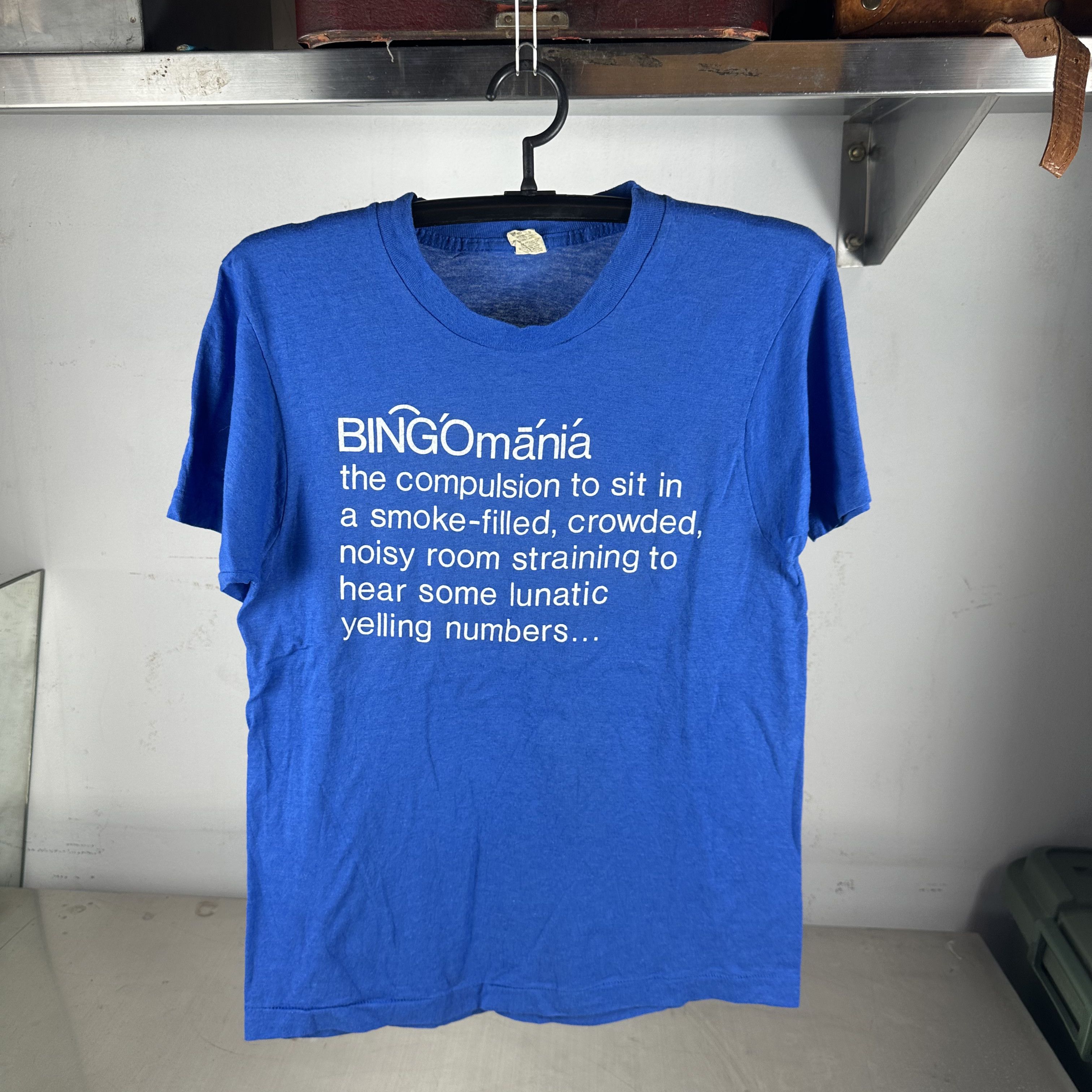 Vintage 80s Bingomania Bingo Game Humor Definition Typography Tee Size US S / EU 44-46 / 1 - 1 Thumbnail