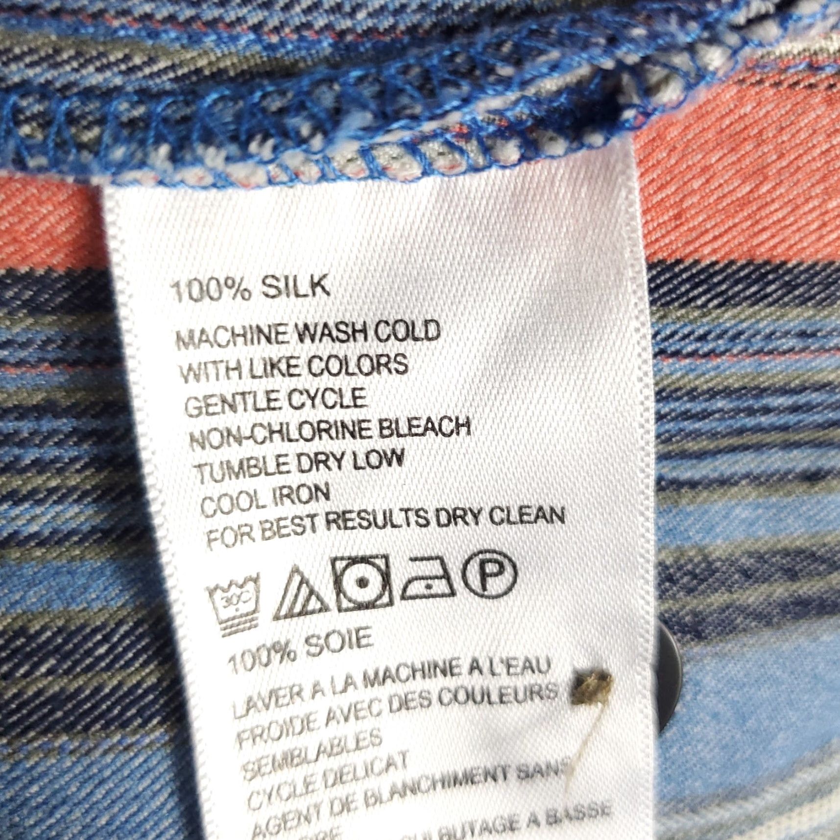 Tommy Bahama Tommy Bahama Shirt Mens Medium Blue Striped Silk Hawaiian Button Up Shirt Size US M / EU 48-50 / 2 - 6 Thumbnail