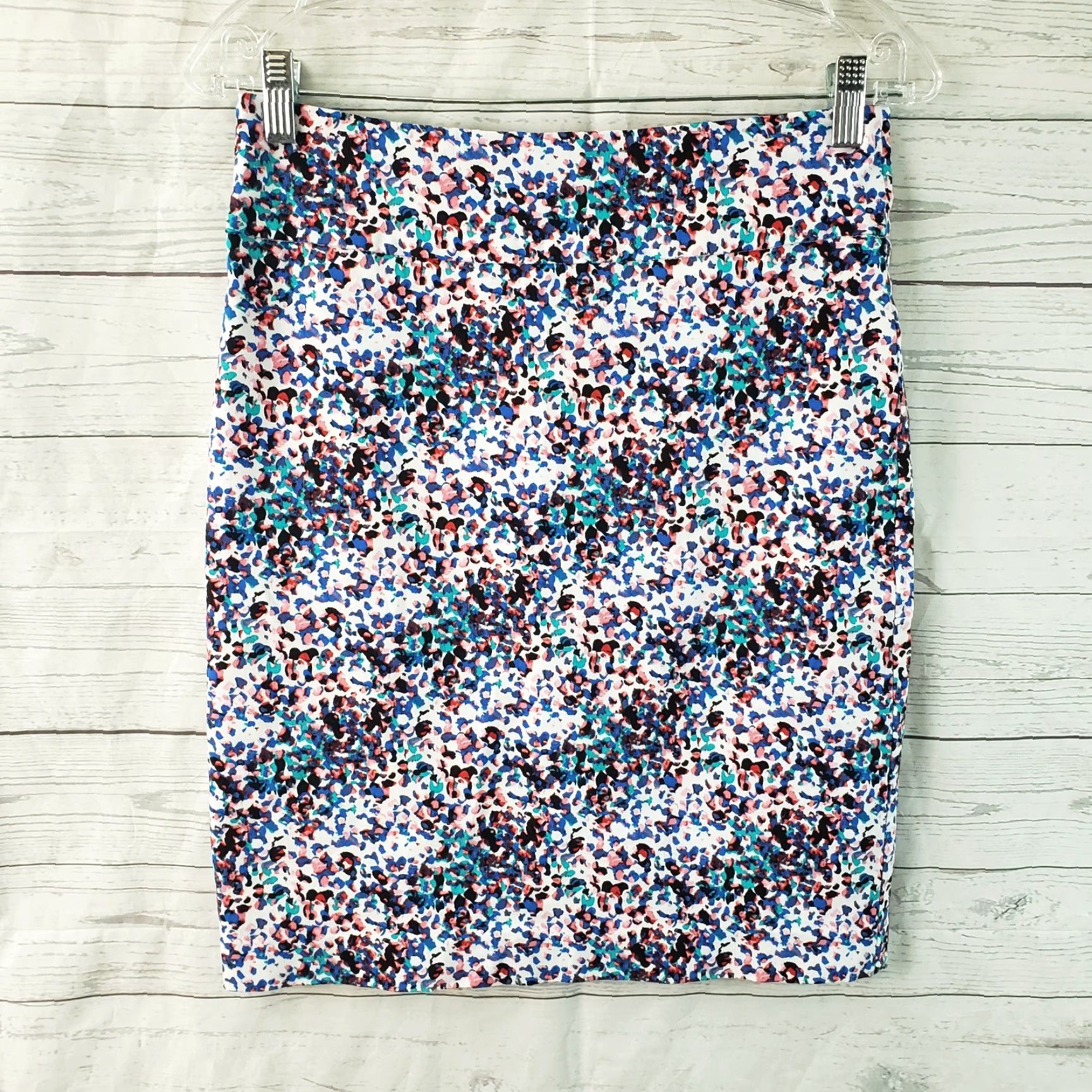 Vintage VINTAGE Margaret M Womens Pencil Skirt Sz Small Blue Pink Pull On Rayon Blend Size 28" / US 6 / IT 42 - 2 Thumbnail