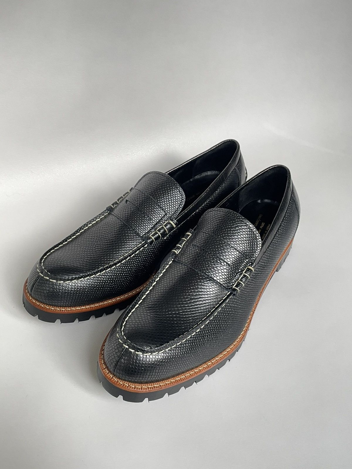 Comme des Garcons Commando Sole Textured Leather Loafers Size US 12 / EU 45 - 6 Thumbnail