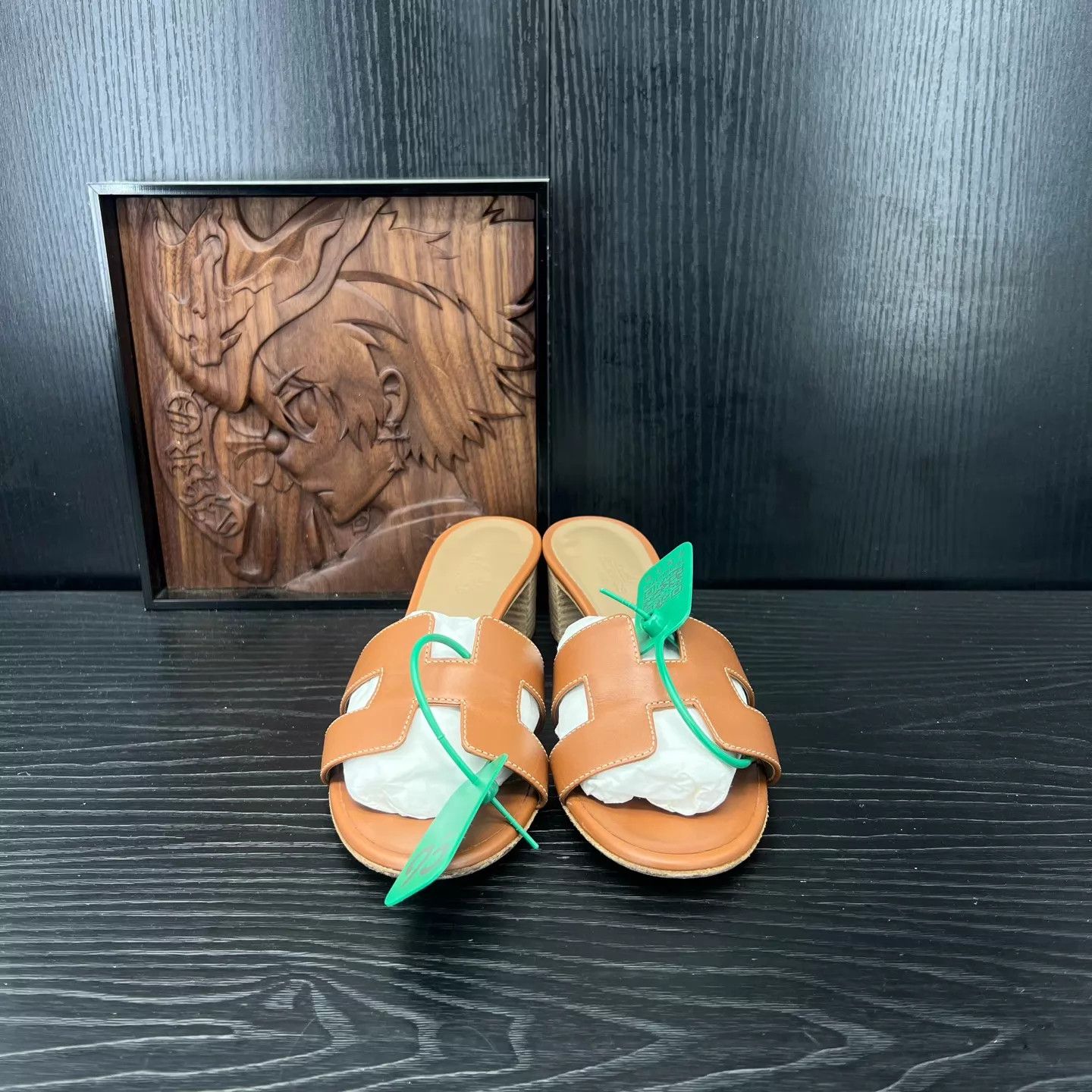 Hermes Hermès Oasis H Brown Slippers 37 Worn 1x Size US 6.5 / IT 36.5 - 4 Thumbnail