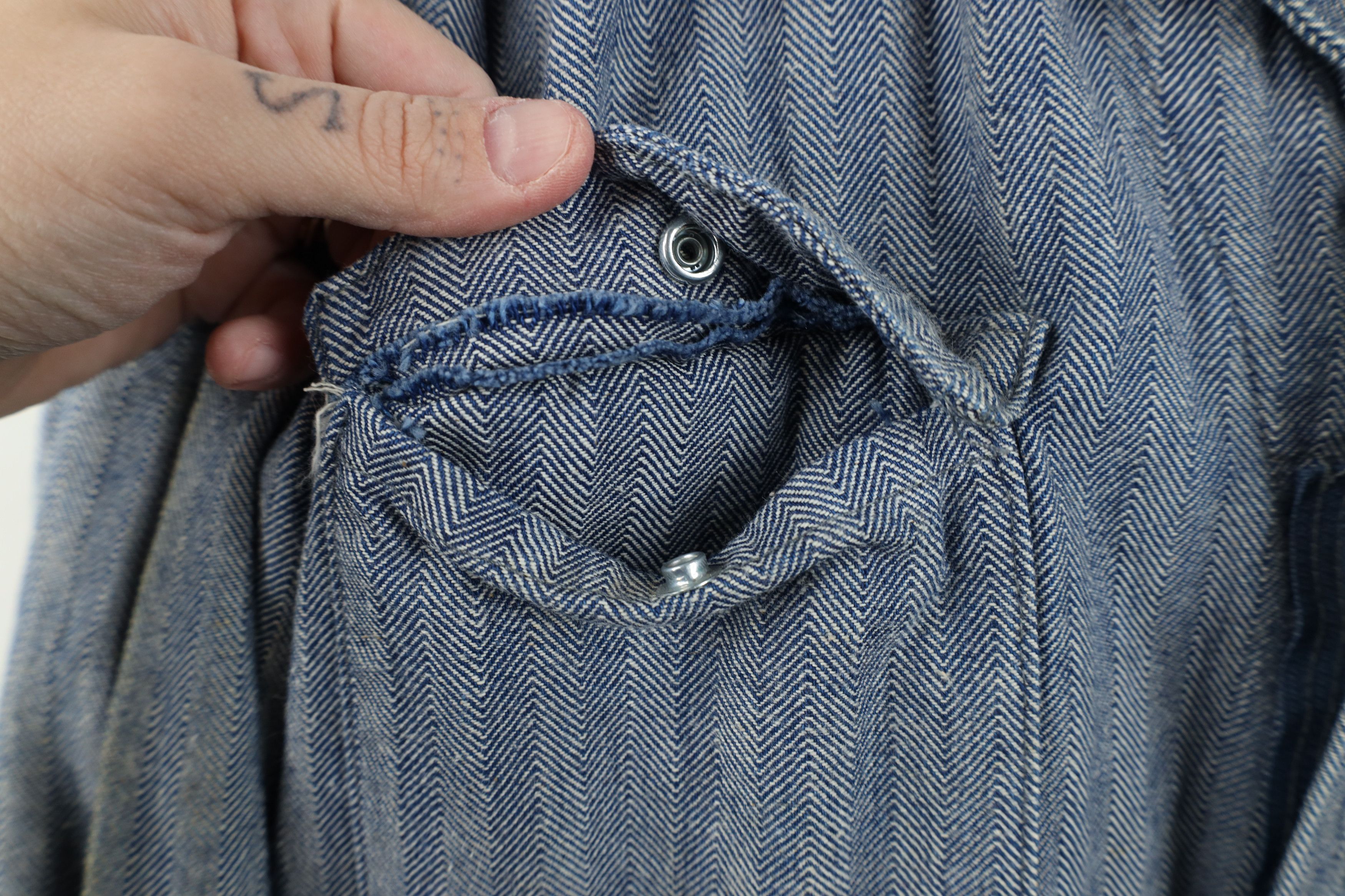 Dickies Vintage 70s Dickies HBT Herringbone Twill Coveralls Size US 38 / EU 54 - 7 Thumbnail