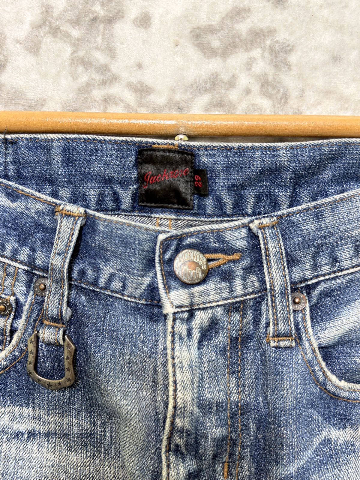 If Six Was Nine Vintage Jackrose Distressed Flare Bootcut Grunge Whiskered Size US 30 / EU 46 - 8 Thumbnail