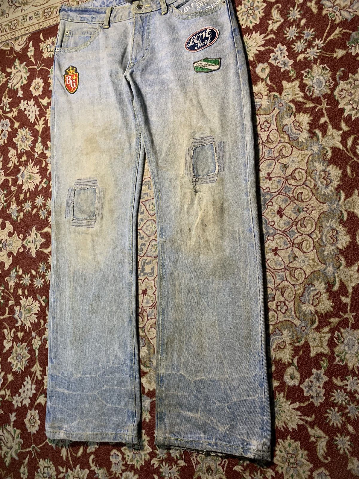 Body Glove Y2K BODY GLOVE BORO SASHIKO PANT EMBROIDERED LOGO DISTRESS Size US 31 - 4 Thumbnail
