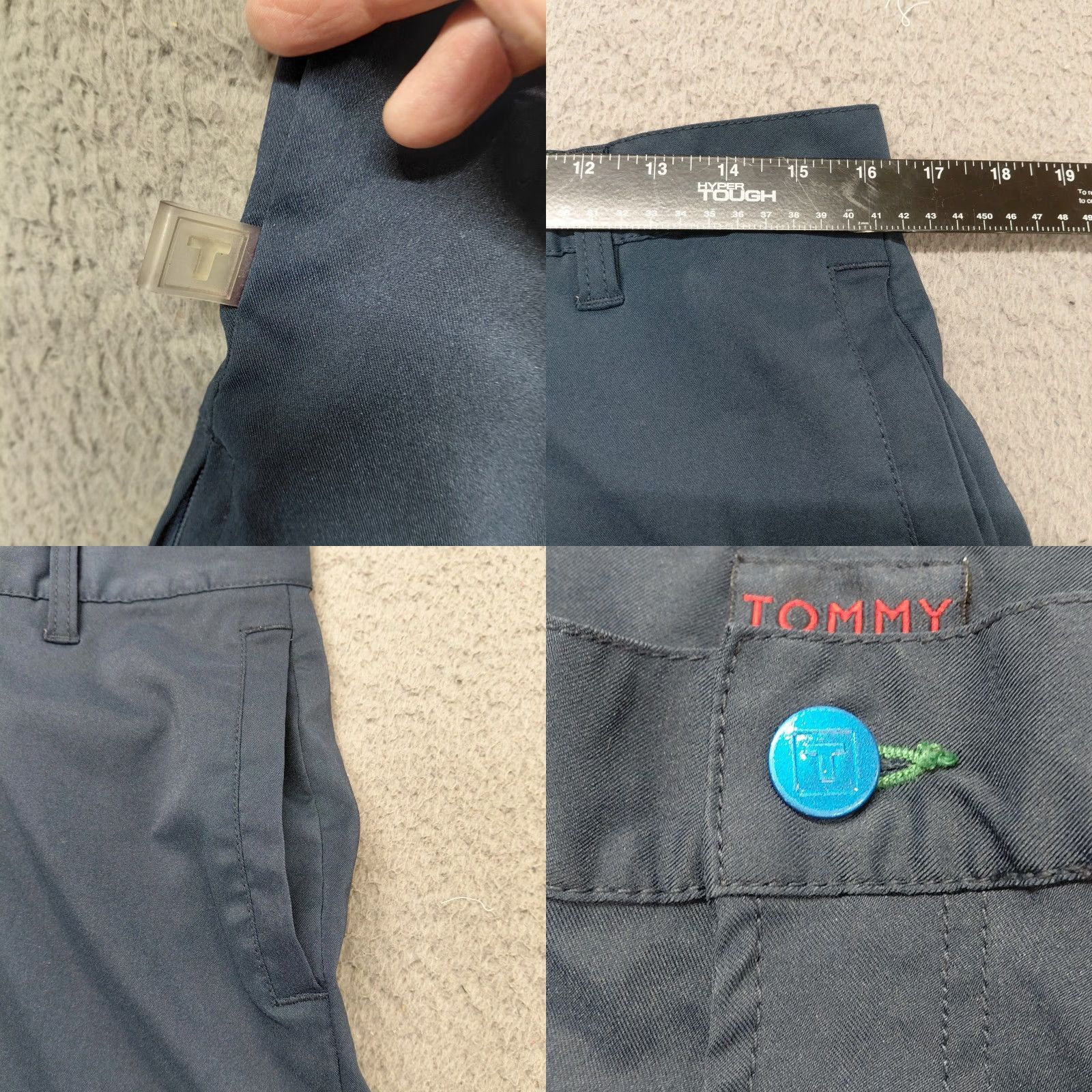 Tommy Hilfiger VINTAGE Tommy Hilfiger Pants Mens 34W/32L Blue Reinforced Knees Zip Legs 30x31 Classic Chino Size US 34 / EU 50 - 8 Thumbnail