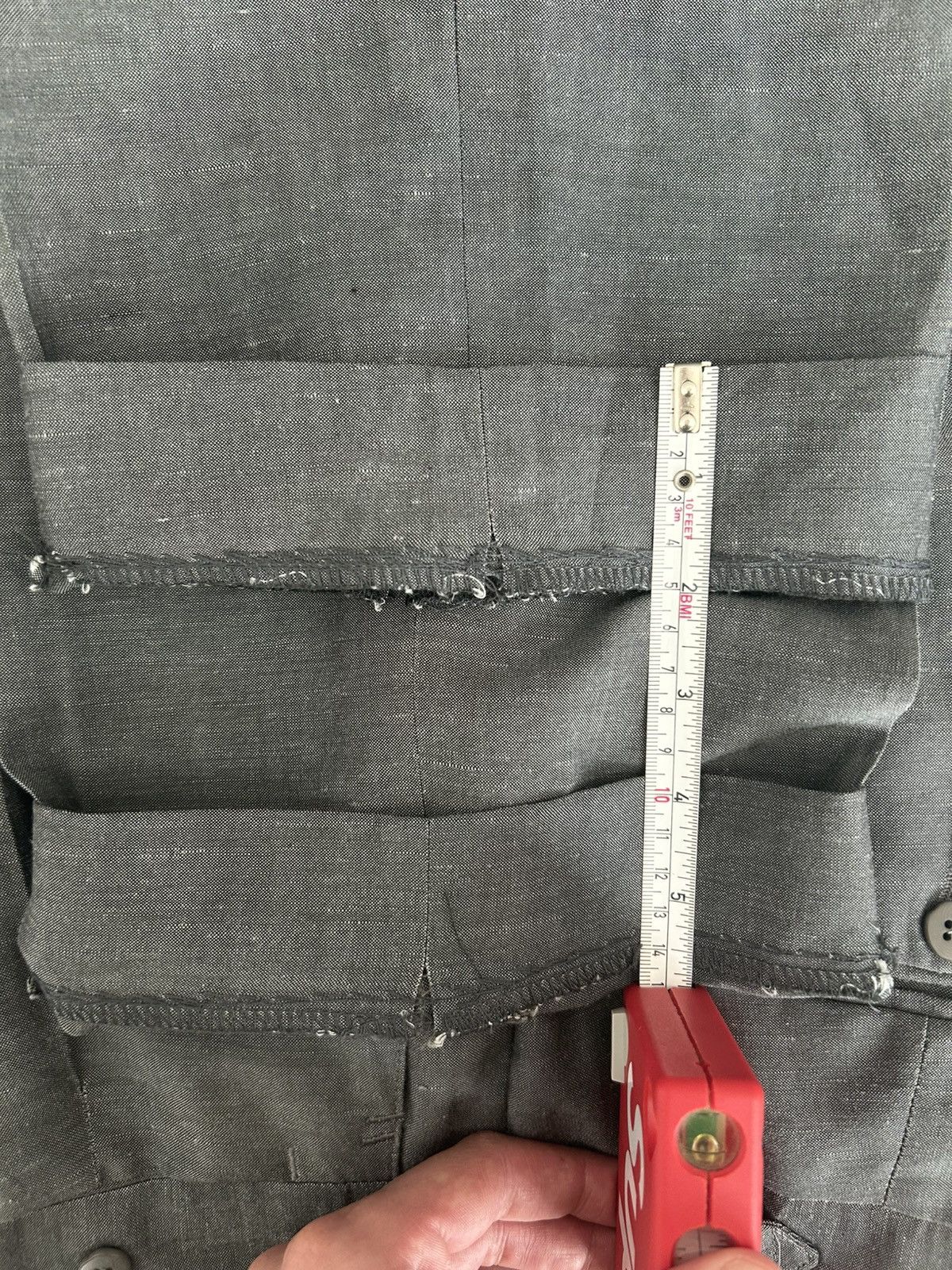 Stoffa Single Pleat Trouser Grey Wool Linen Sharkskin Size US 32 / EU 48 - 9 Thumbnail