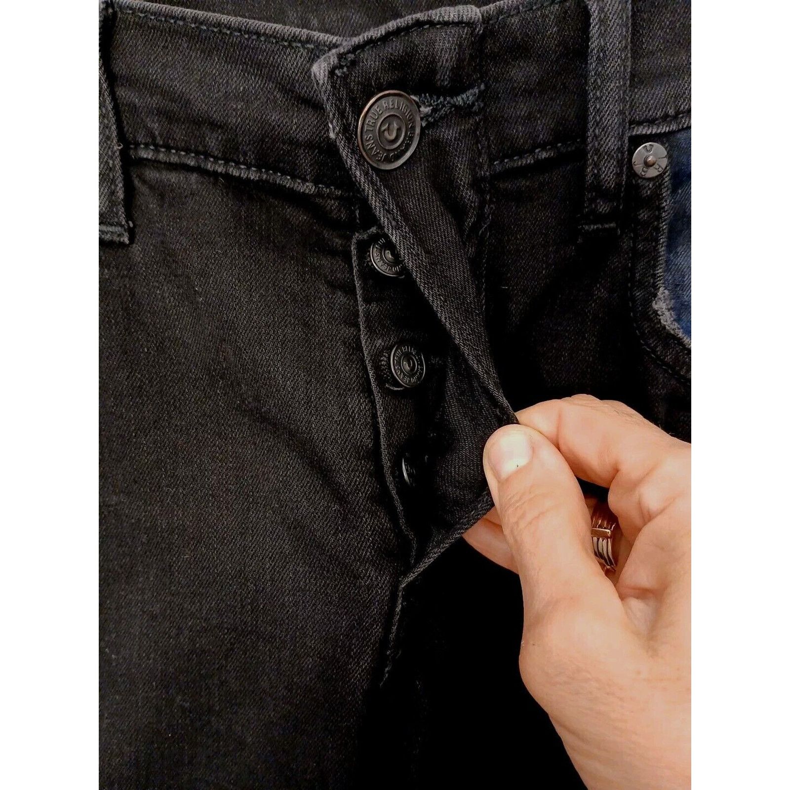 True Religion True Religion ROCCO MOTO Relaxed Skinny Jeans Sz 32 Black Size US 32 / EU 48 - 6 Thumbnail