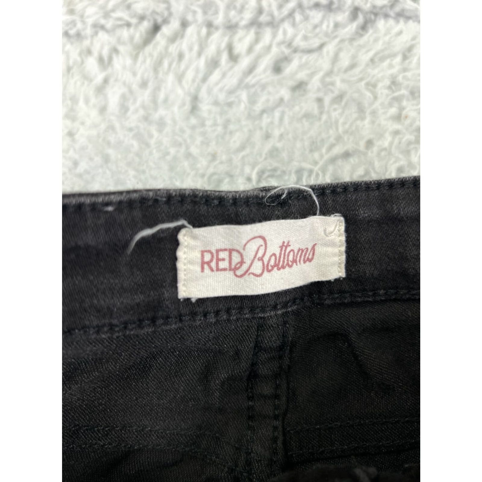 Vintage Red Bottoms Womens Flared Jeans Pants Low Rise Black Cotton Blend 28in Inseam 00 Size 24" / US 00 / IT 34 - 6 Thumbnail