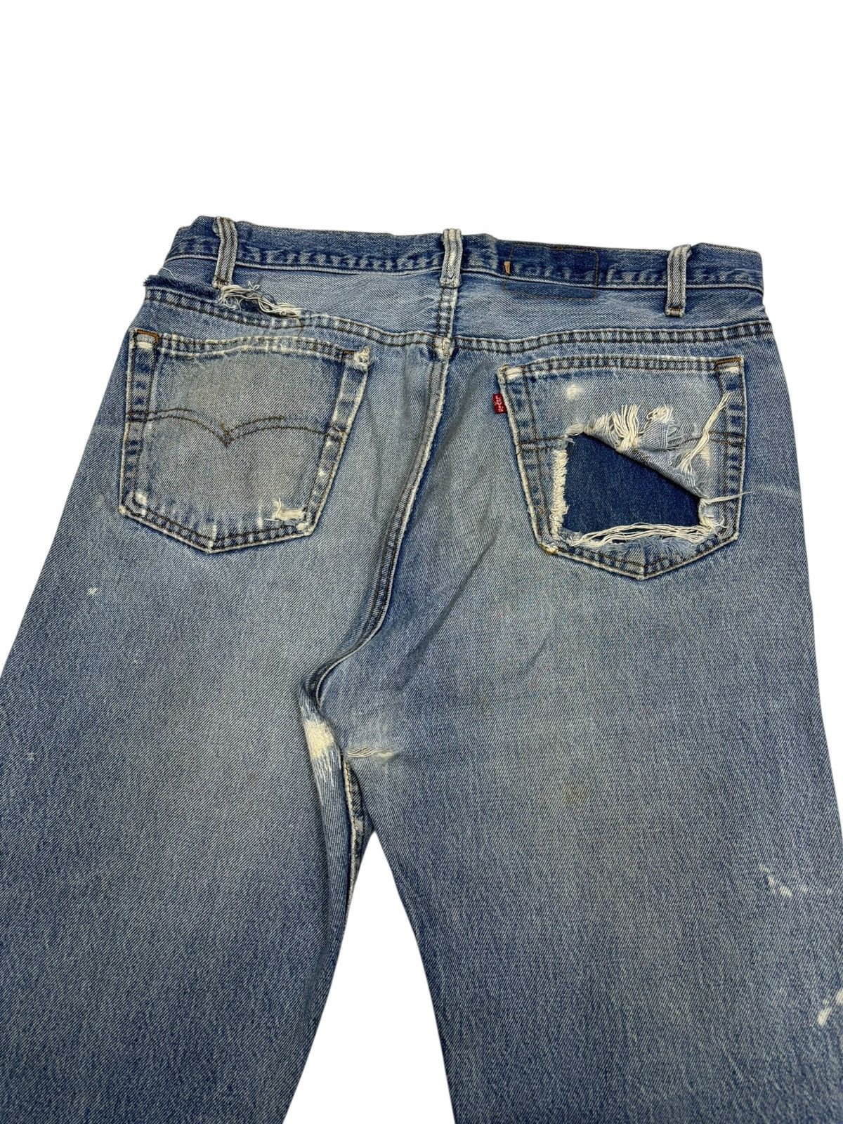 Kapital Vintage Levis 501 USA Distressed Denim Jeans Button 520 Size US 34 / EU 50 - 10 Thumbnail