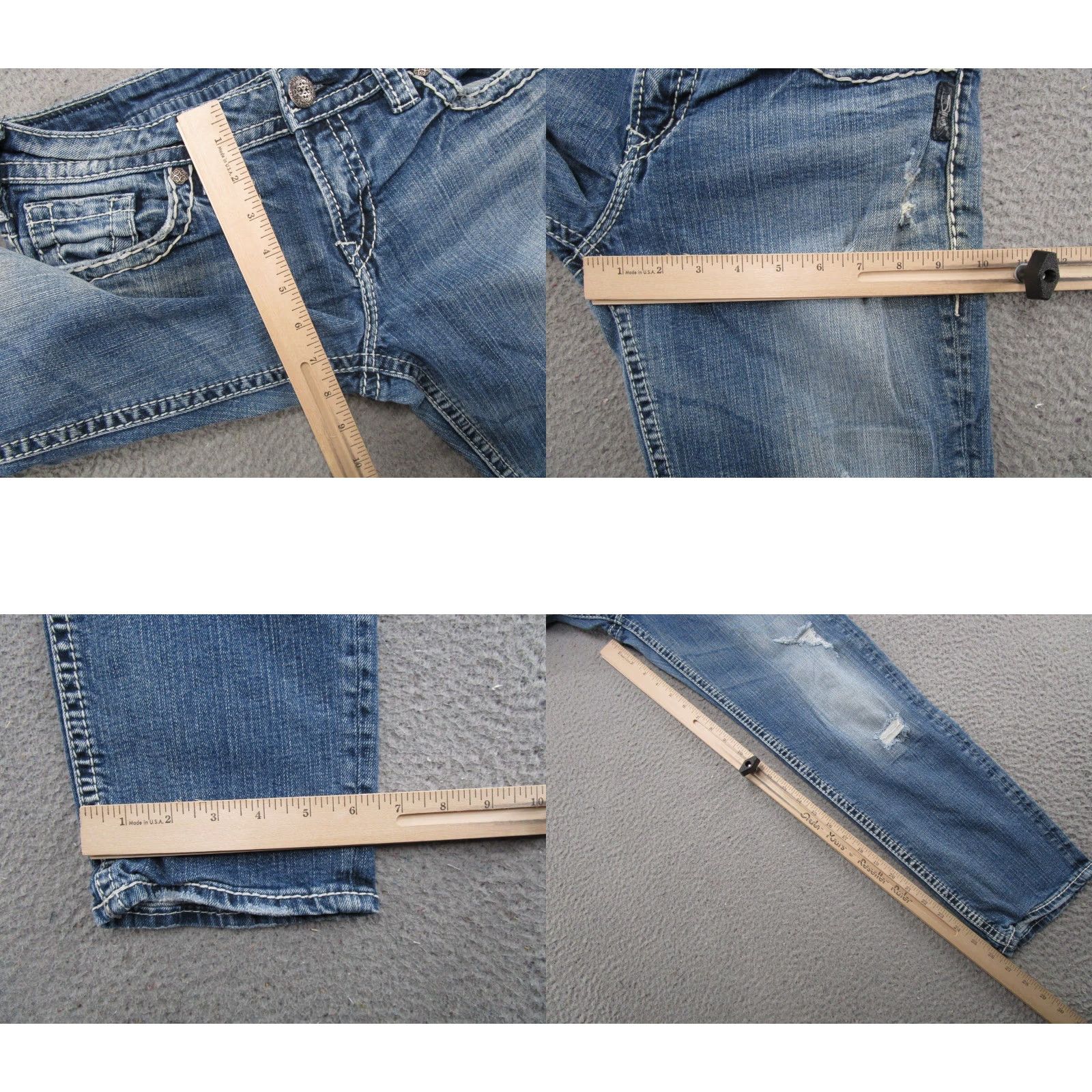 Silver Jeans Co. Silver Jeans Co Aiko Capri Jeans Women Regular 29 Blue Denim Stretch 5-Pocket Size 29" - 8 Thumbnail