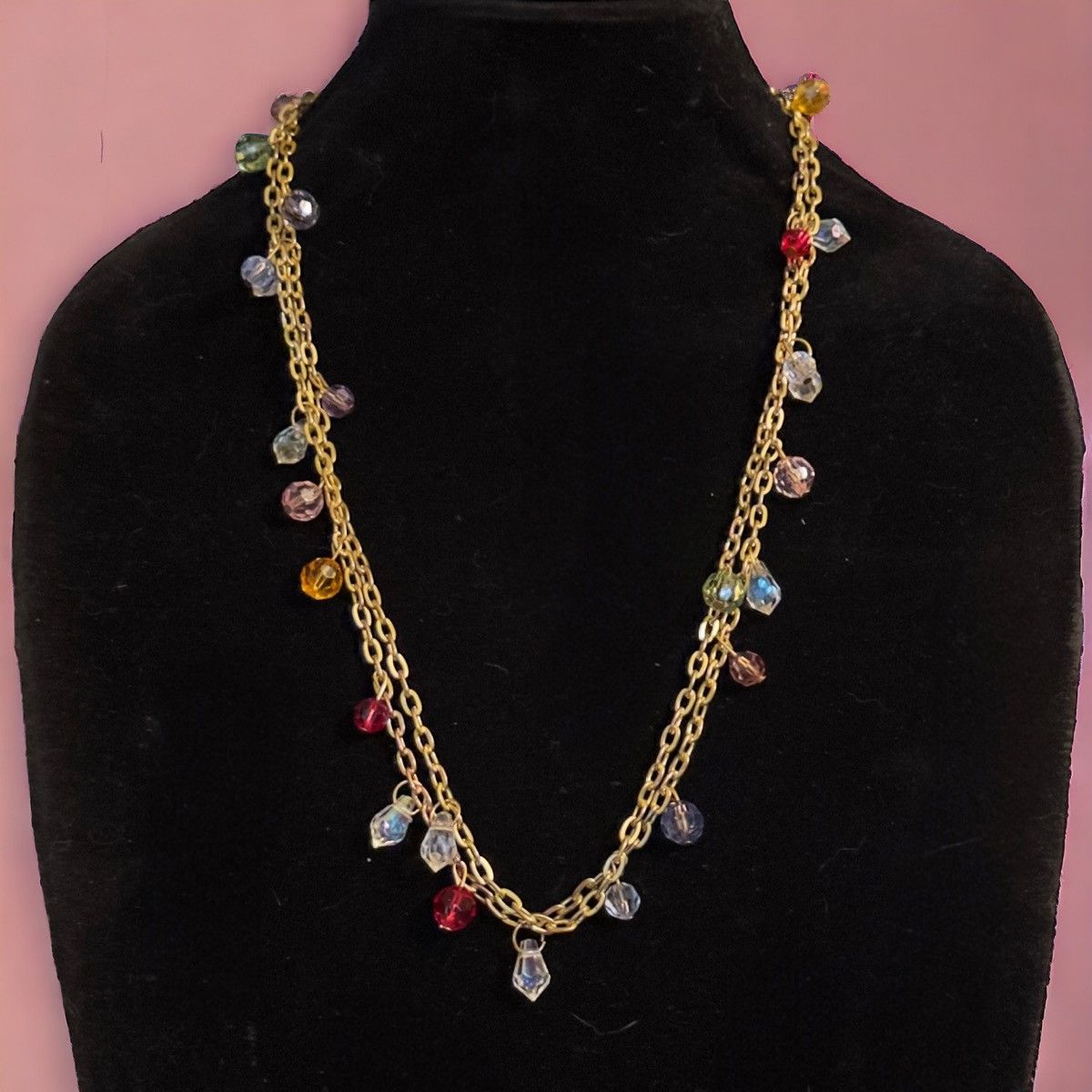 Other Long doubled chain with multicolored dangles necklace Size ONE SIZE - 1 Thumbnail