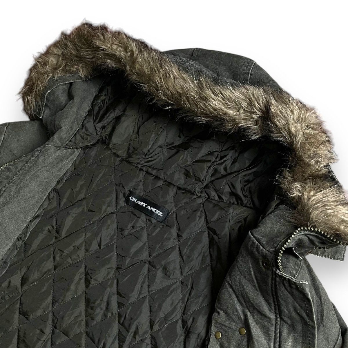 14th Addiction × Japanese Brand × Le Grande Bleu (L.G.B.) 🇯🇵 CRAZY ANGEL MULTIPOCKET BONDAGE FUR HOODIE JACKET Size US XL / EU 56 / 4 - 16 Thumbnail