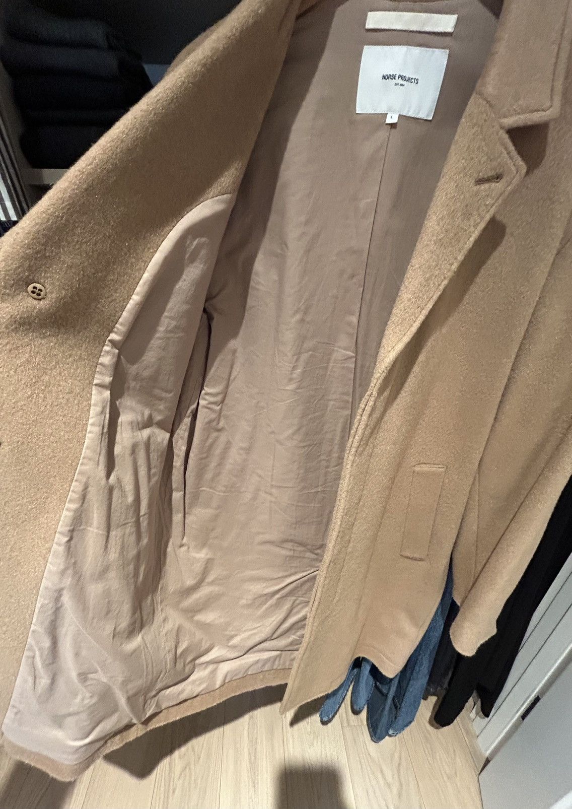 Norse Projects Norse Projects Sundsval Mohair Camel Overcoat Size US L / EU 52-54 / 3 - 7 Thumbnail
