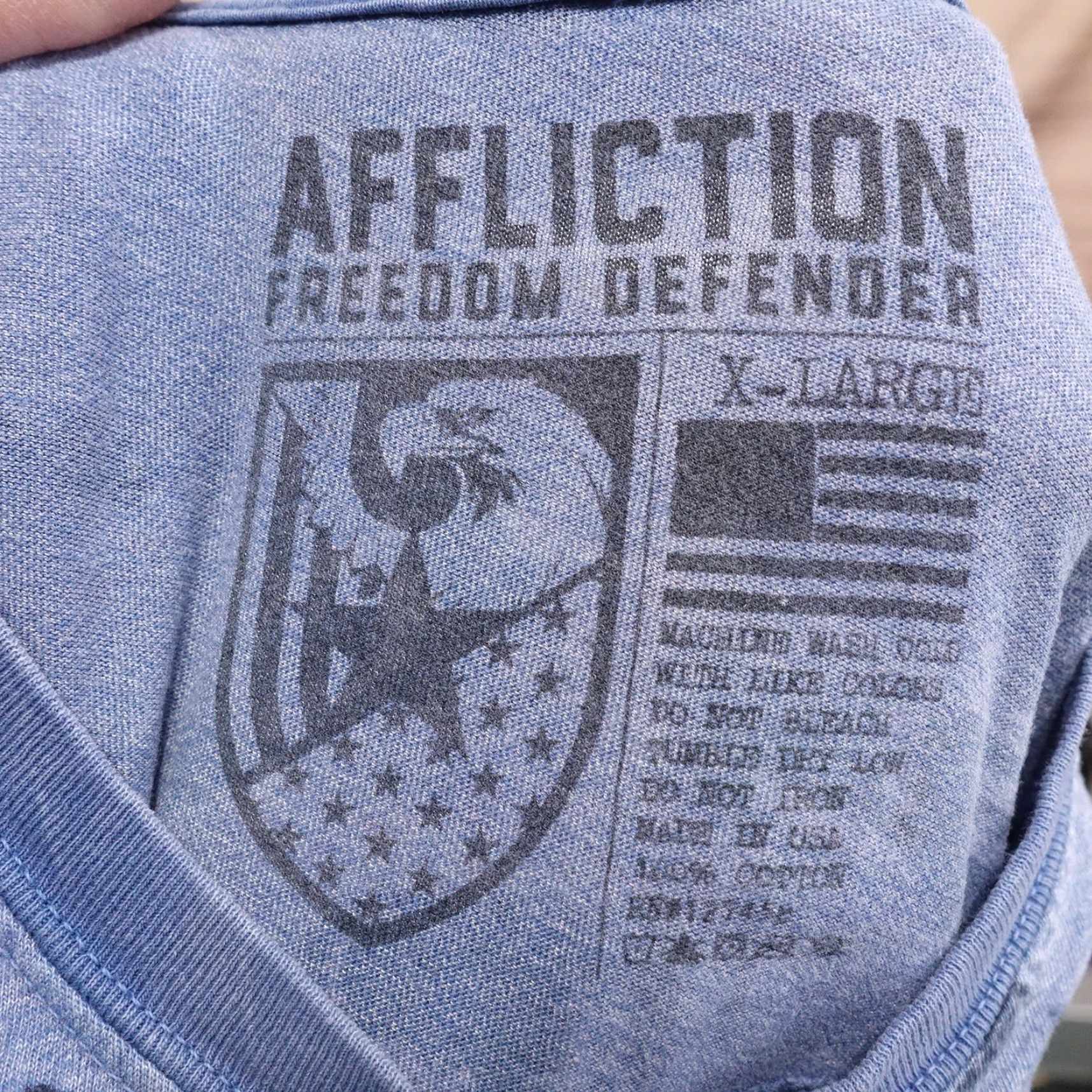 Affliction VINTAGE AFFLICTION FREEDOM DEFENDER BLUE SHORT SLEEVE SHIRT XL ADULT BLUE 2000s CONCERT MENS Size US L / EU 52-54 / 3 - 7 Thumbnail