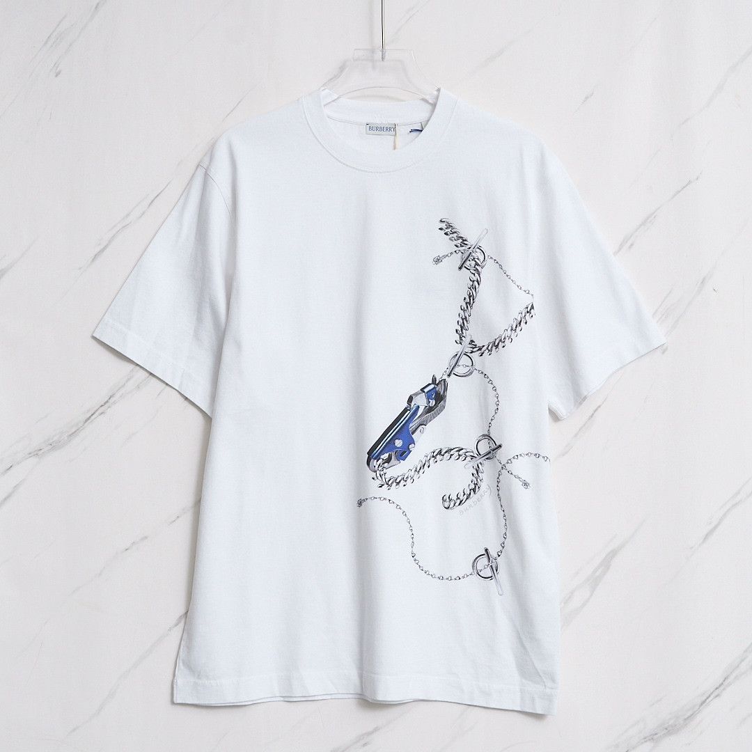 Burberry Burberry Men's Chain Print T-Shirt Size US M / EU 48-50 / 2 - 1 Thumbnail