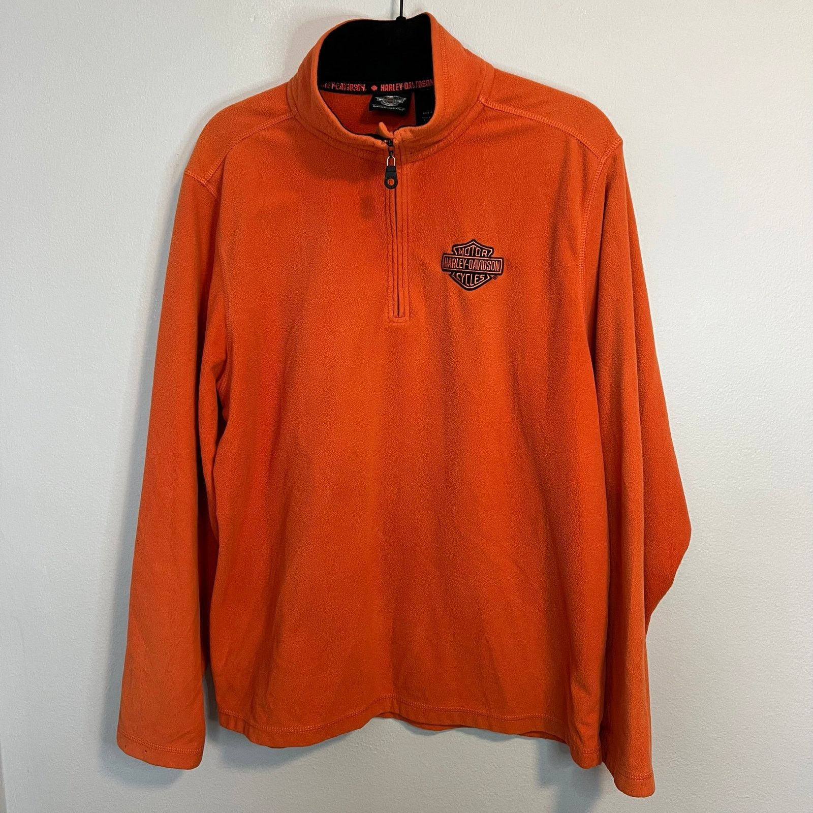 Harley Davidson Vintage Harley Davidson Fleece Quarter Zip Pull Over Mens L Size US L / EU 52-54 / 3 - 1 Thumbnail