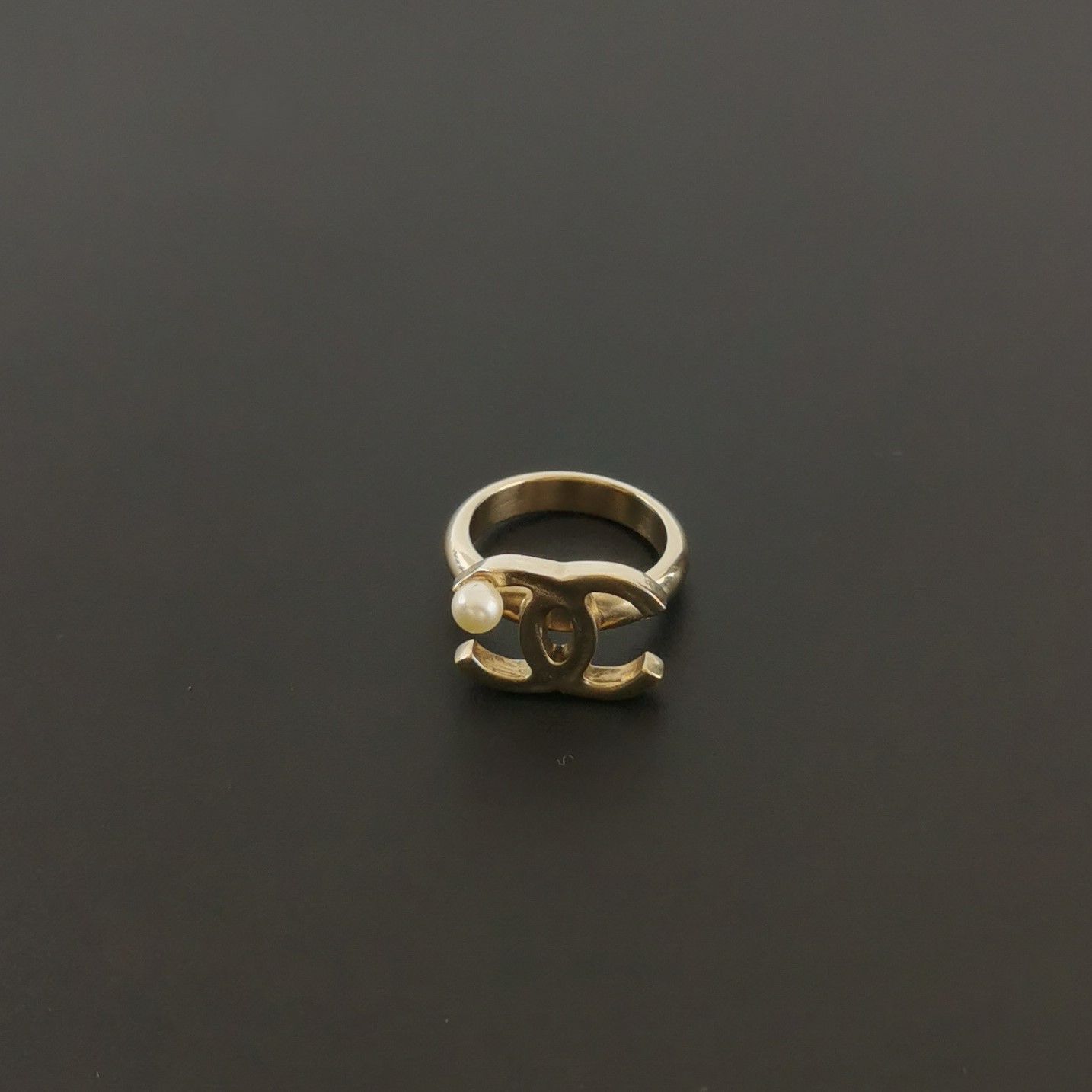 Chanel Chanel Imitation Pearl Double C Logo Ring Size 13 -z2505 Size ONE SIZE - 3 Thumbnail