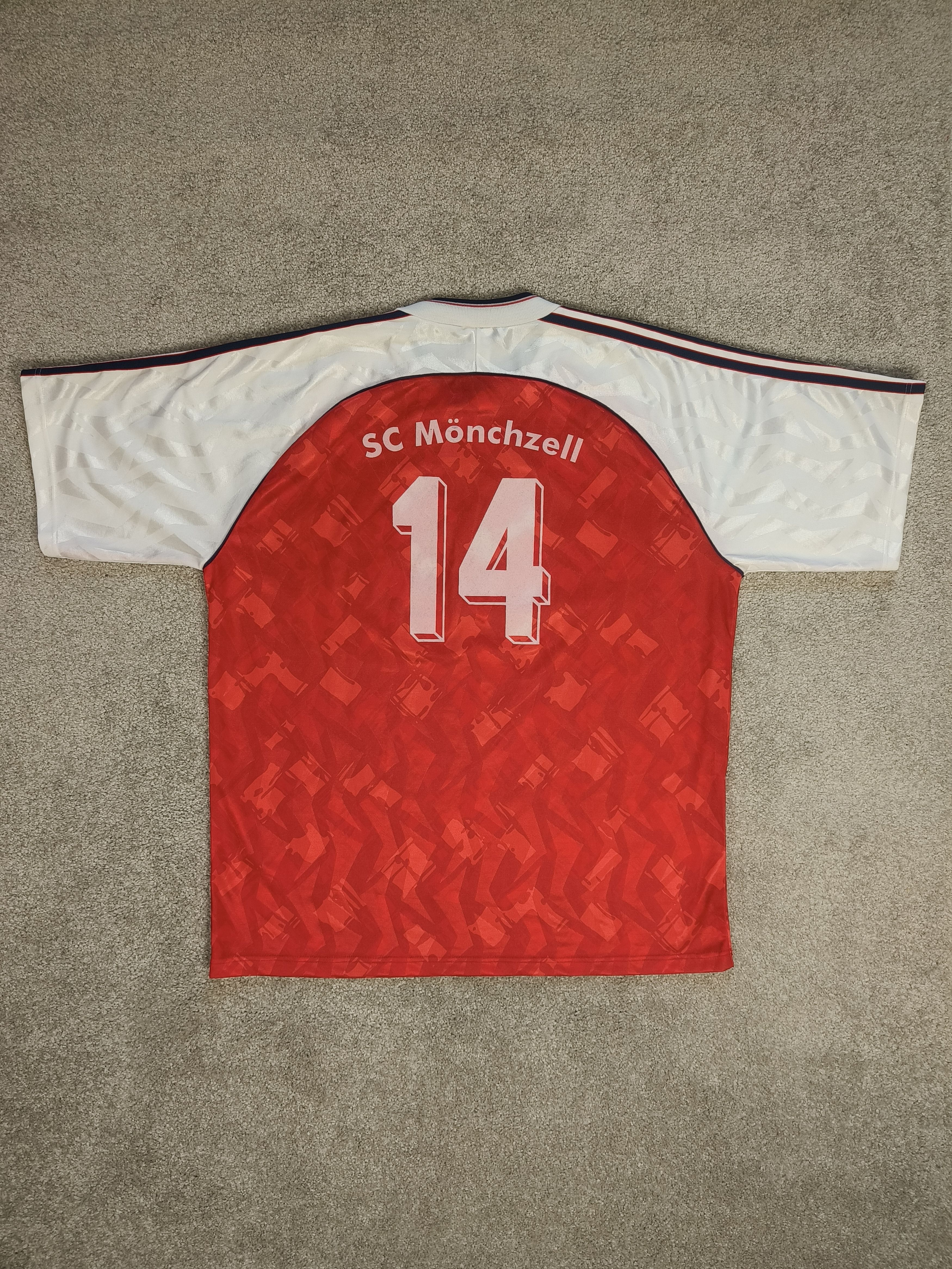 Adidas × Vintage Adidas SC Mönchzell #14 Football Jersey Geometric Pattern Size US XL / EU 56 / 4 - 2 Thumbnail