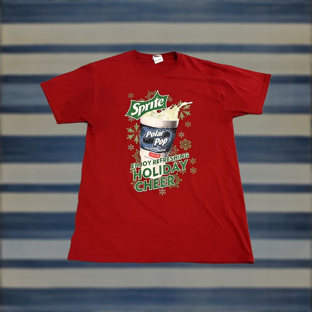 Jerzees VINTAGE Jerzees Sprite Polar Pop Circle K Holiday Cheer Red Shirt Medium Mens T-Shirt Christmas Holiday Red Size M Size US M / EU 48-50 / 2 - 1 Thumbnail