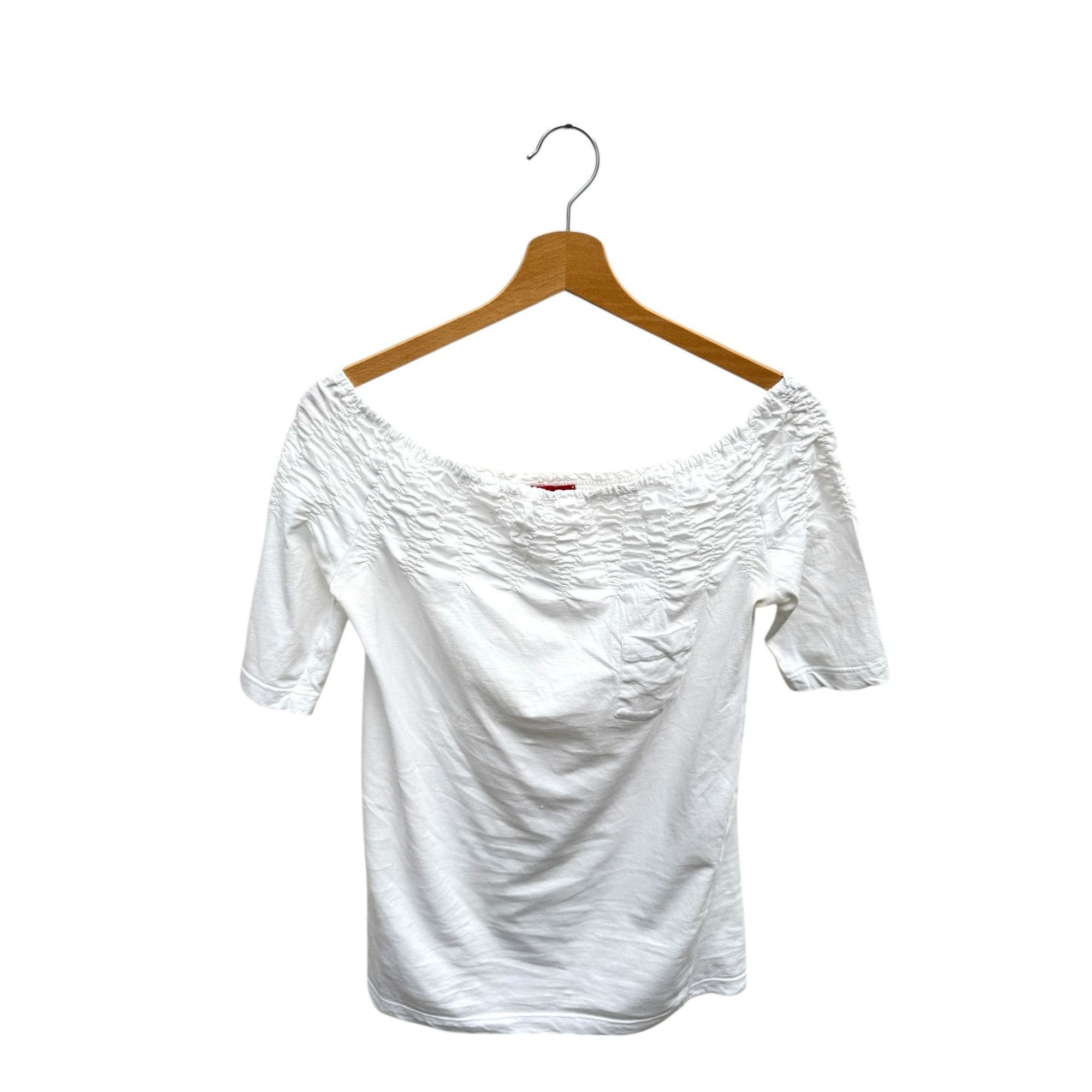 Prada White Cotton Top Size XS / US 0-2 / IT 36-38 - 1 Thumbnail