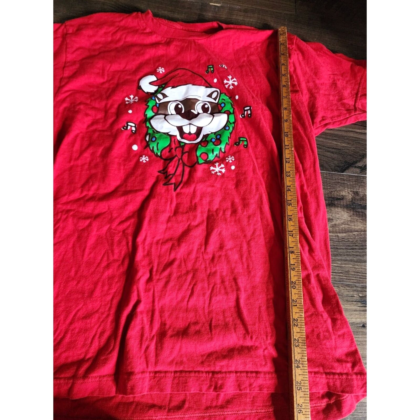 Vintage Bucees Christmas Tree Rocking Around Short Sleeve T Shirt Red Adult Large Size US L / EU 52-54 / 3 - 3 Thumbnail