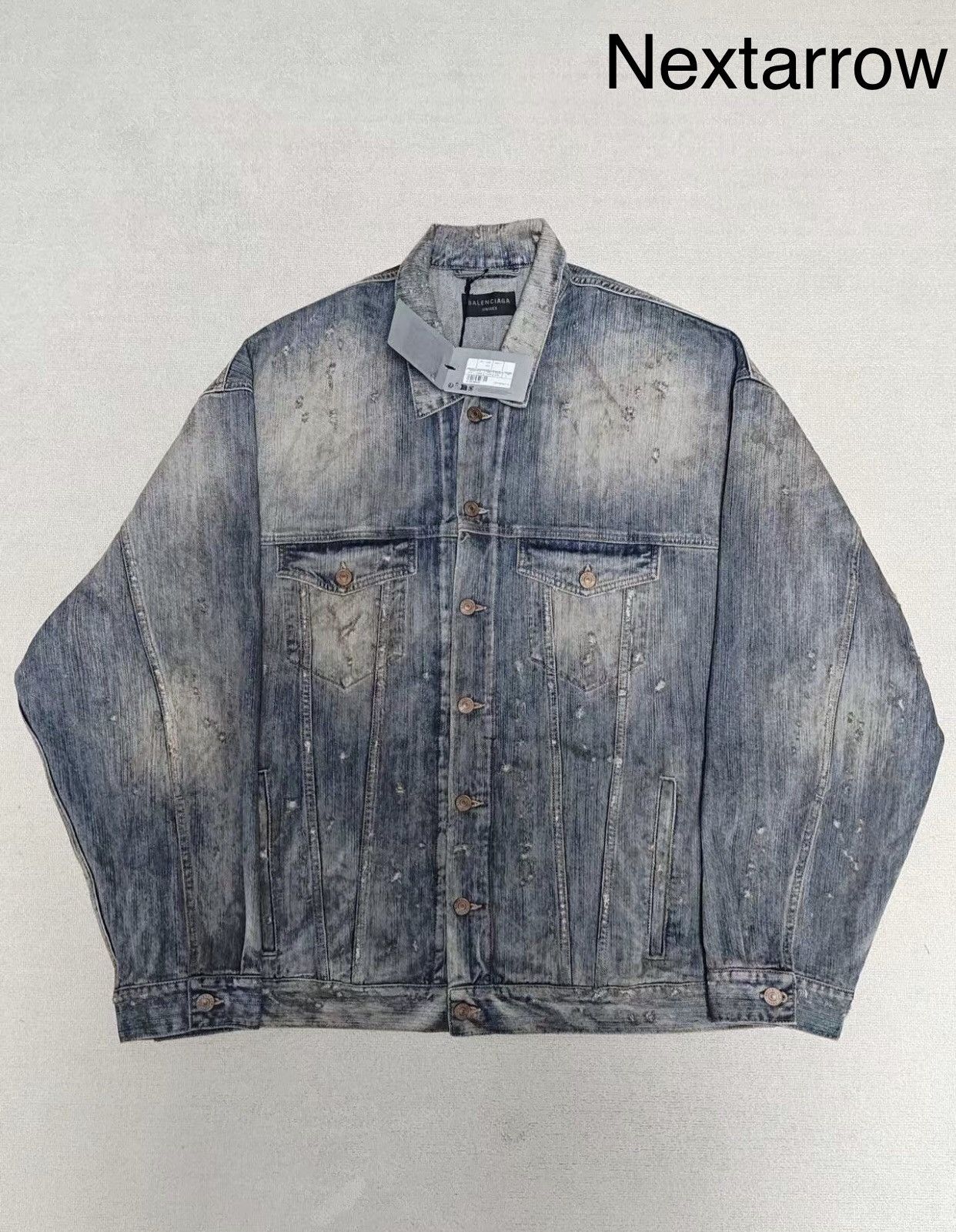 BALENCIAGA Damaged Denim Jacket size 46 Balenciaga Deconstructed