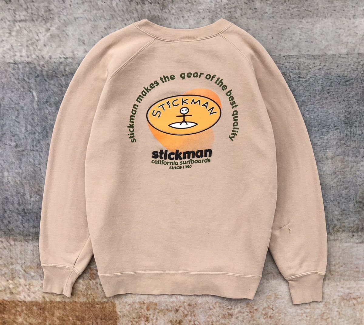 Vintage Vintage 90s Stickman California Surfboard Crewneck Size US M / EU 48-50 / 2 - 1 Thumbnail